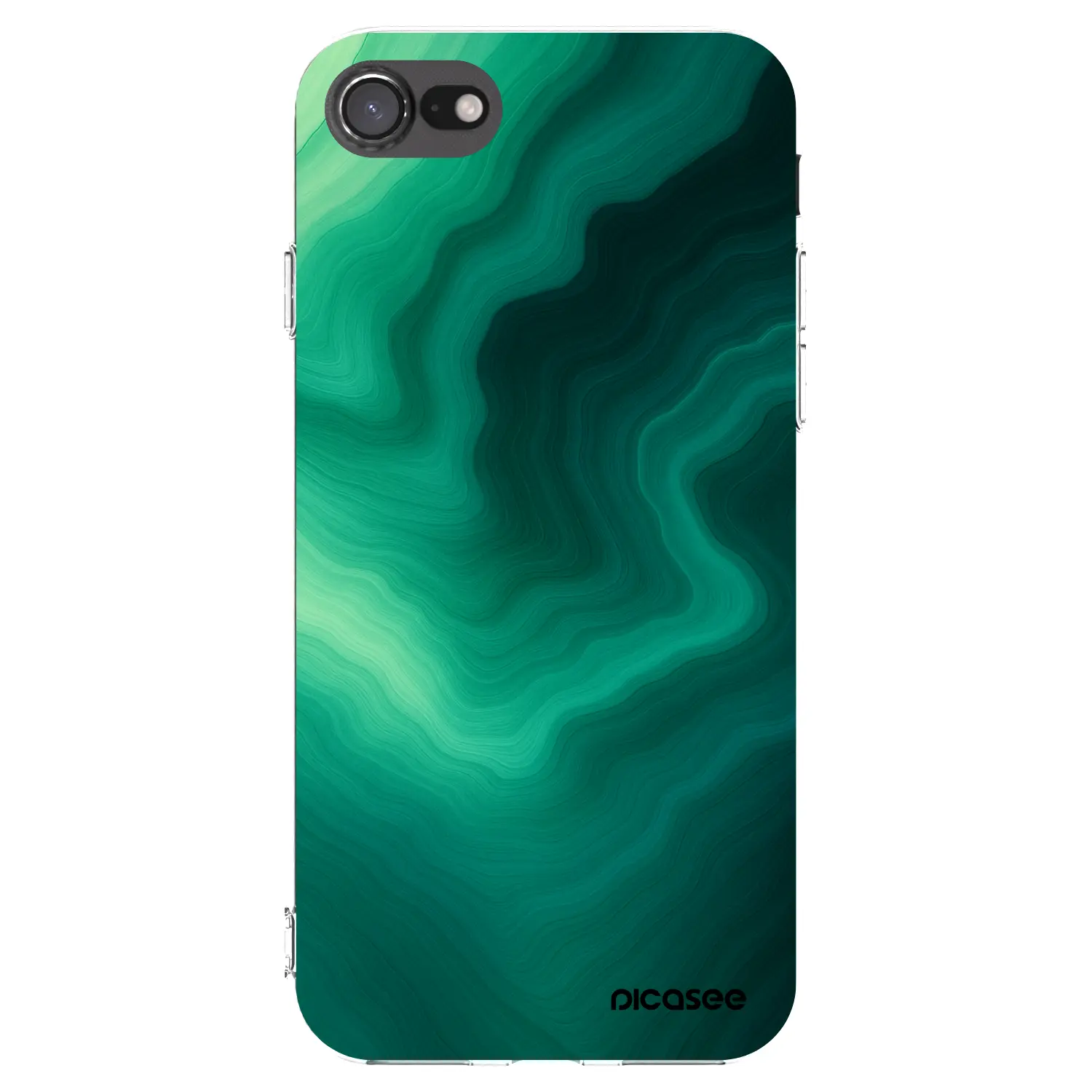 Silikonový průhledný obal pro Apple iPhone SE 2020 - Malachite