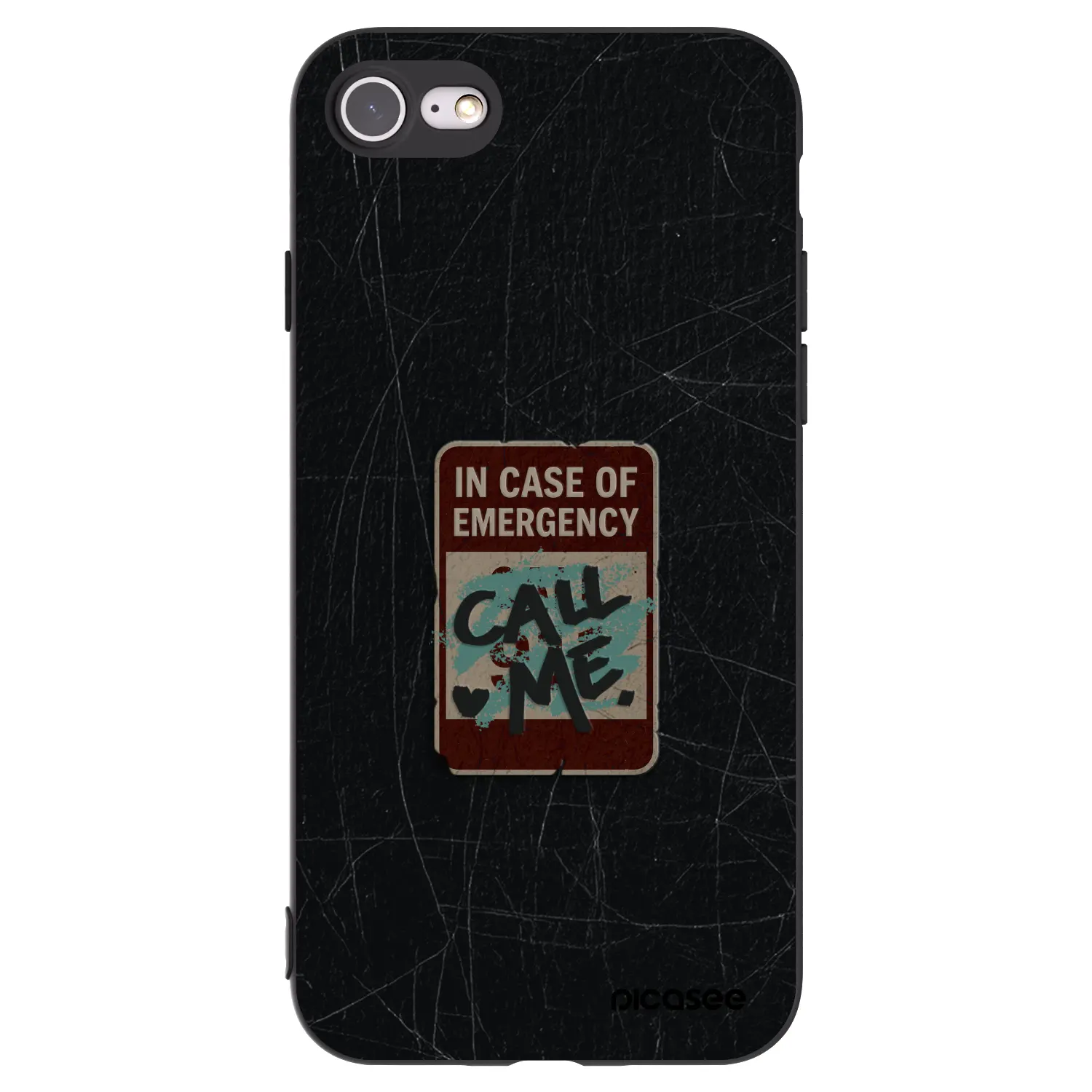 Silikonový černý obal pro Apple iPhone SE 2020 - EMERGENCY