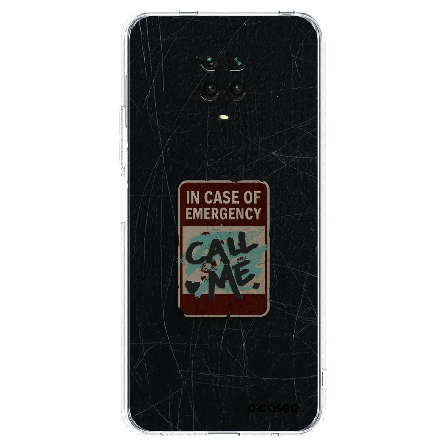 Silikonový průhledný obal pro Xiaomi Redmi Note 9S - EMERGENCY