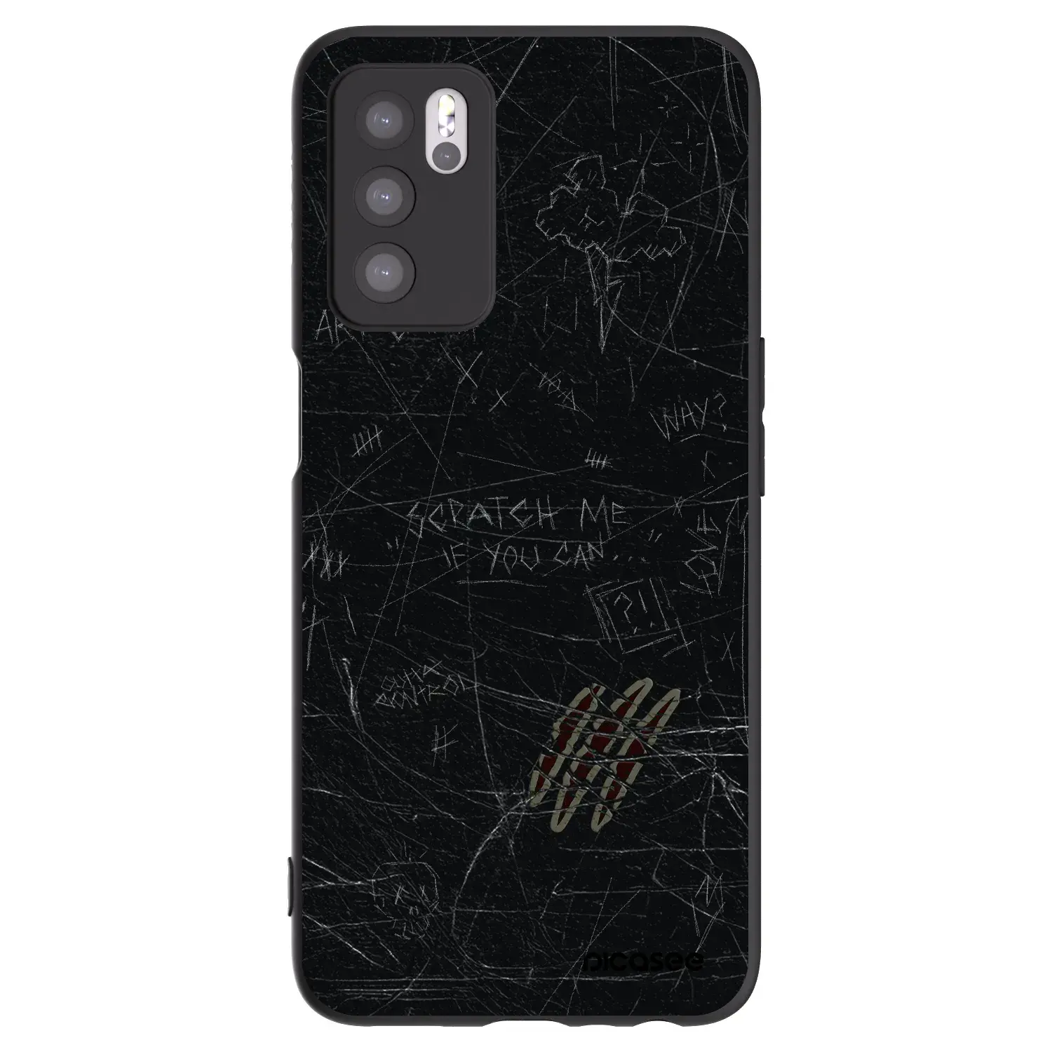 Silikonový černý obal pro OPPO A16s - SCRATCH