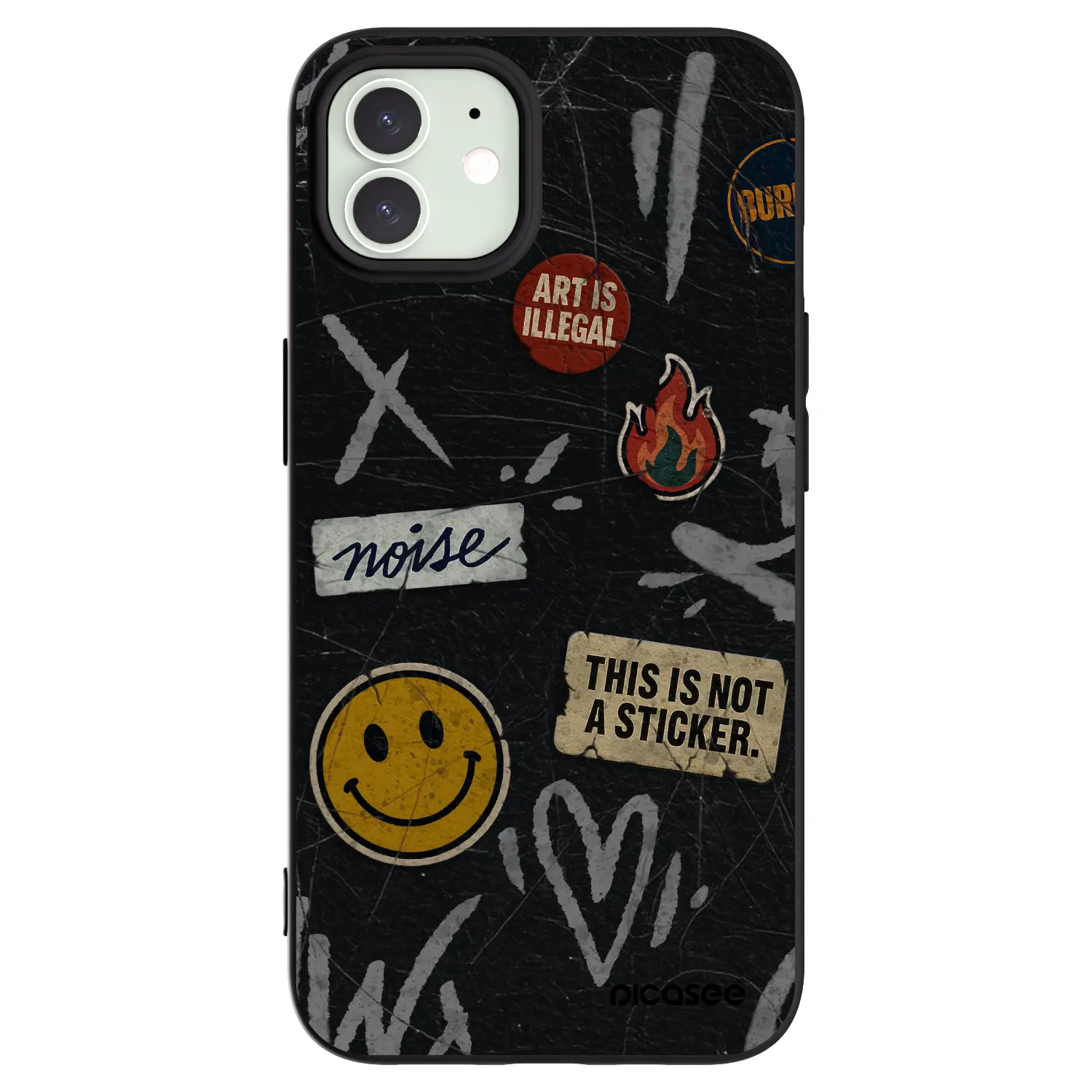 Silikonový černý obal pro Apple iPhone 12 Pro - STICKERS x TAGS
