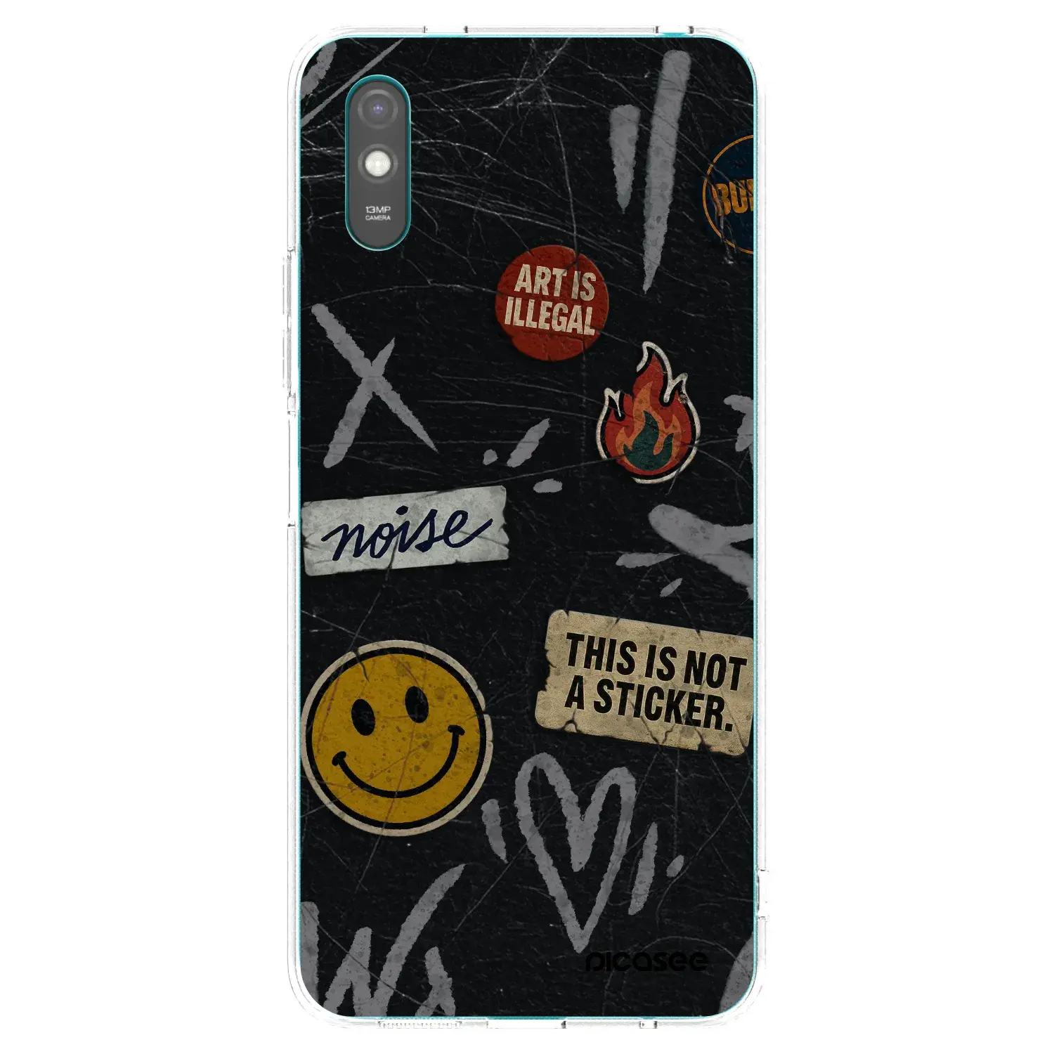 Silikonový průhledný obal pro Xiaomi Redmi 9AT - STICKERS x TAGS