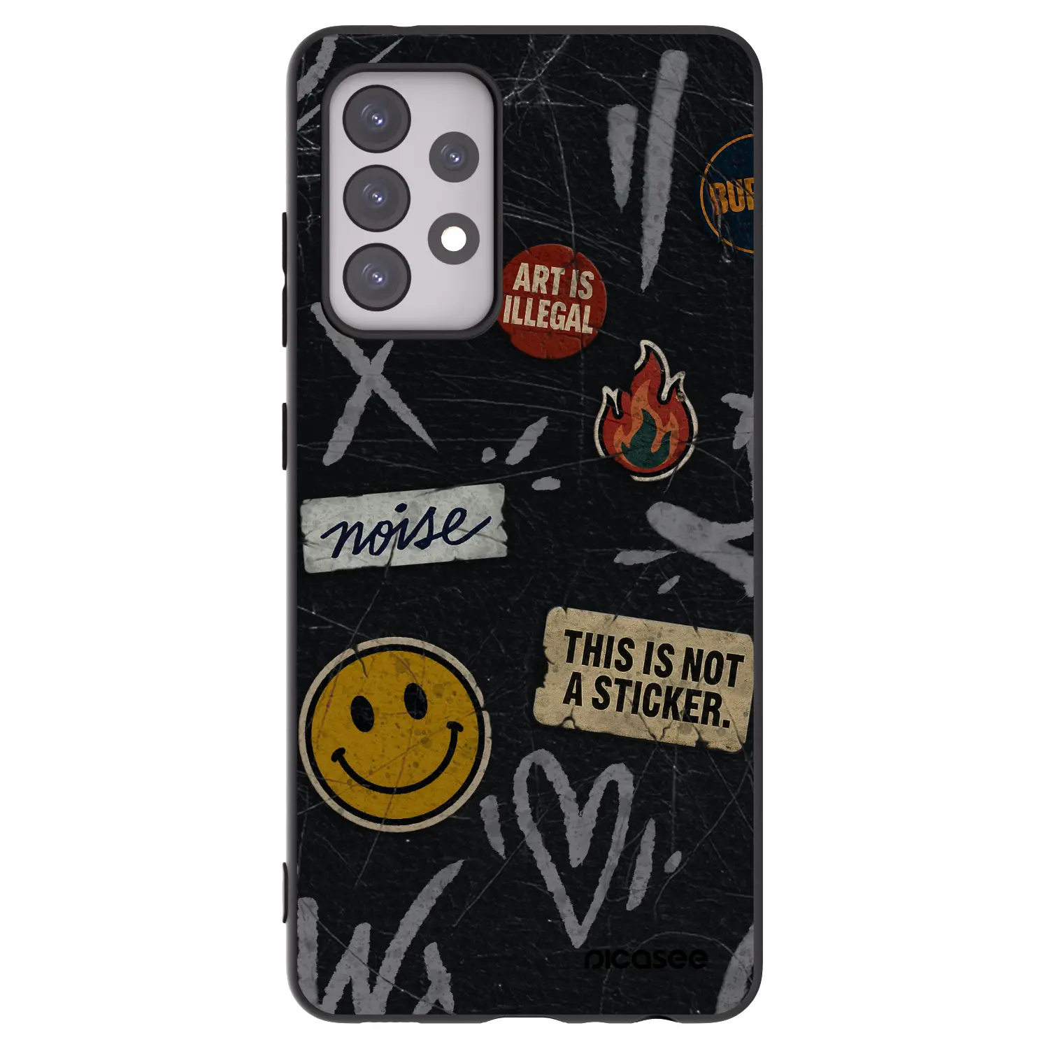 Silikonový černý obal pro Samsung Galaxy A52s 5G A528B - STICKERS x TAGS