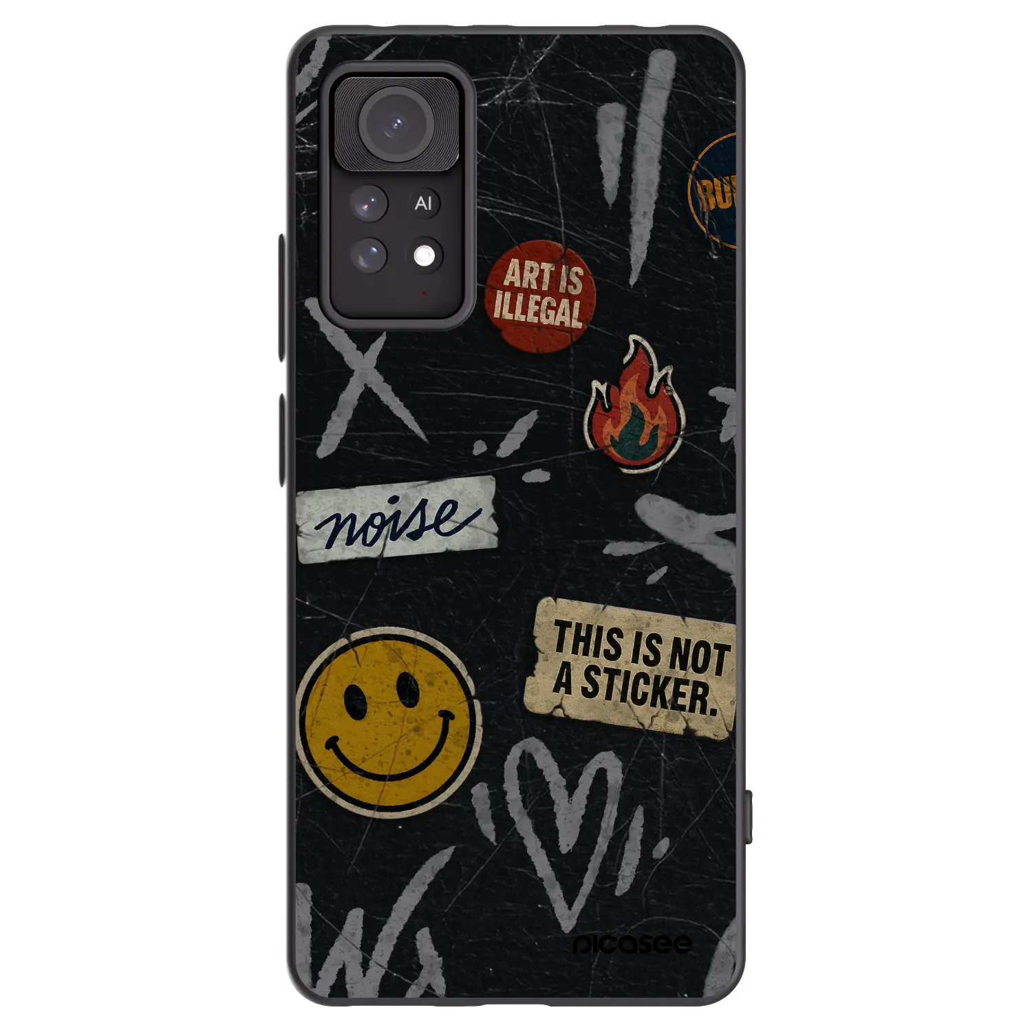 Silikonový černý obal pro Xiaomi Redmi Note 11 Pro 5G - STICKERS x TAGS