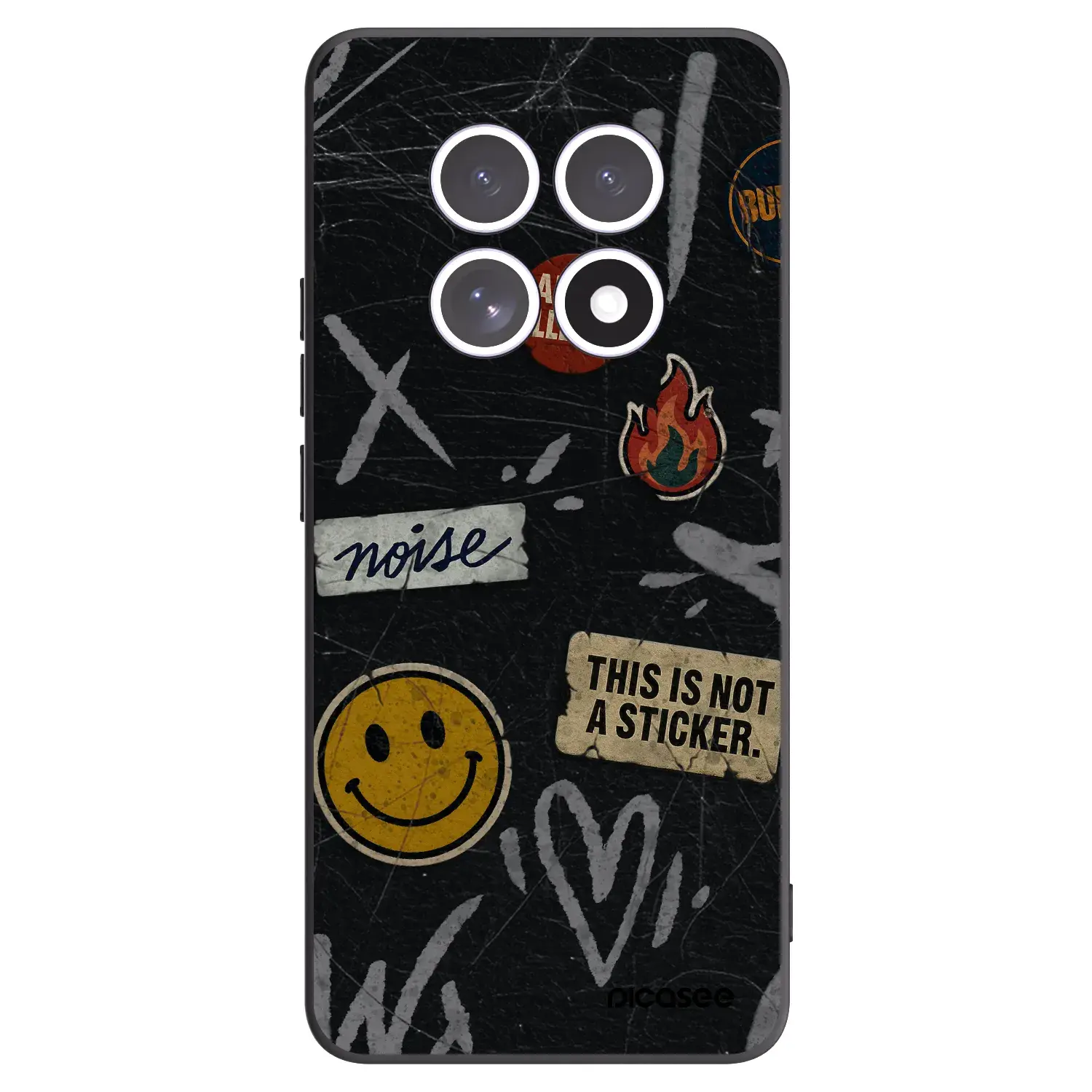 Silikonový černý obal pro Xiaomi Redmi Note 15 4G - STICKERS x TAGS