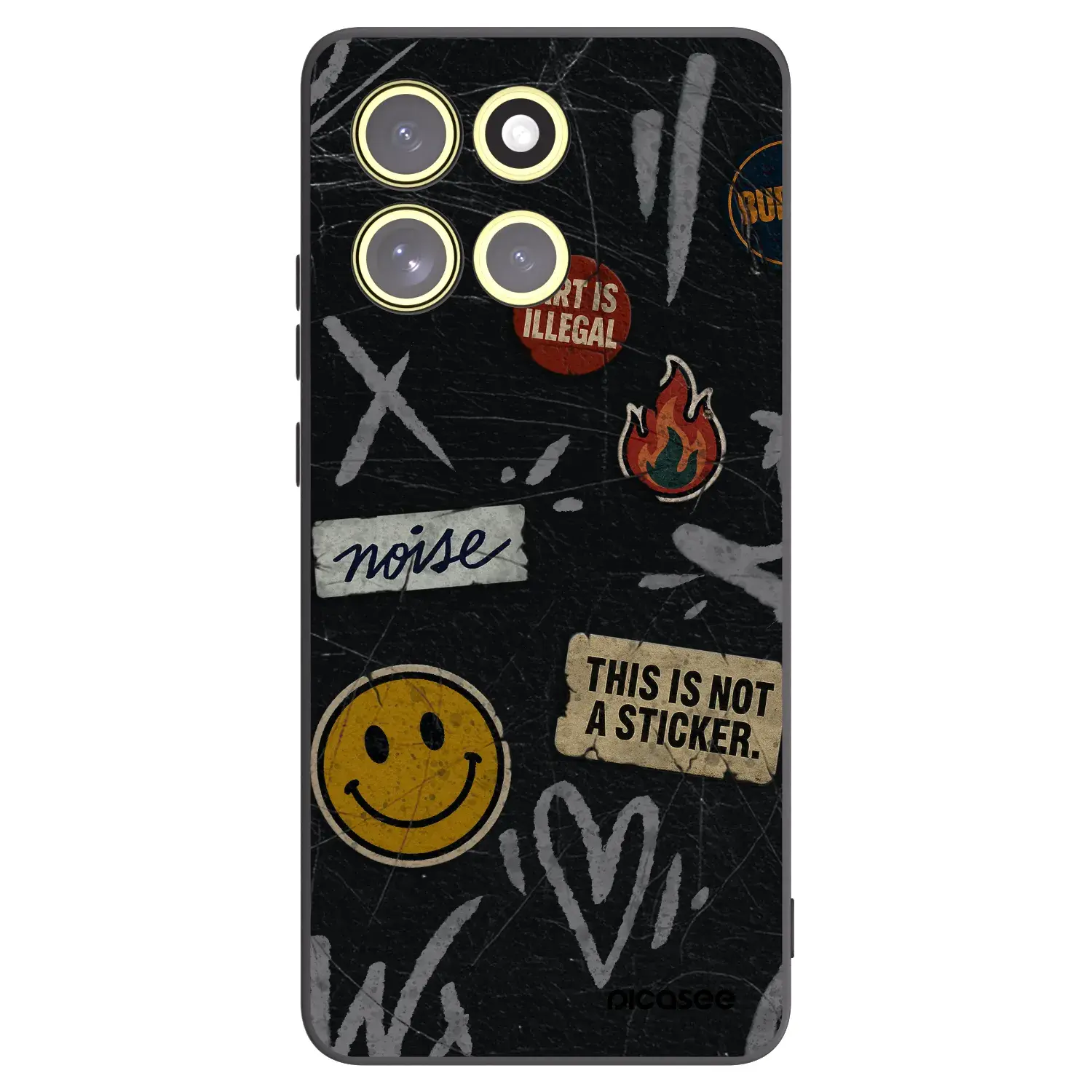 Silikonový černý obal pro Motorola Moto G86 Power 5G - STICKERS x TAGS