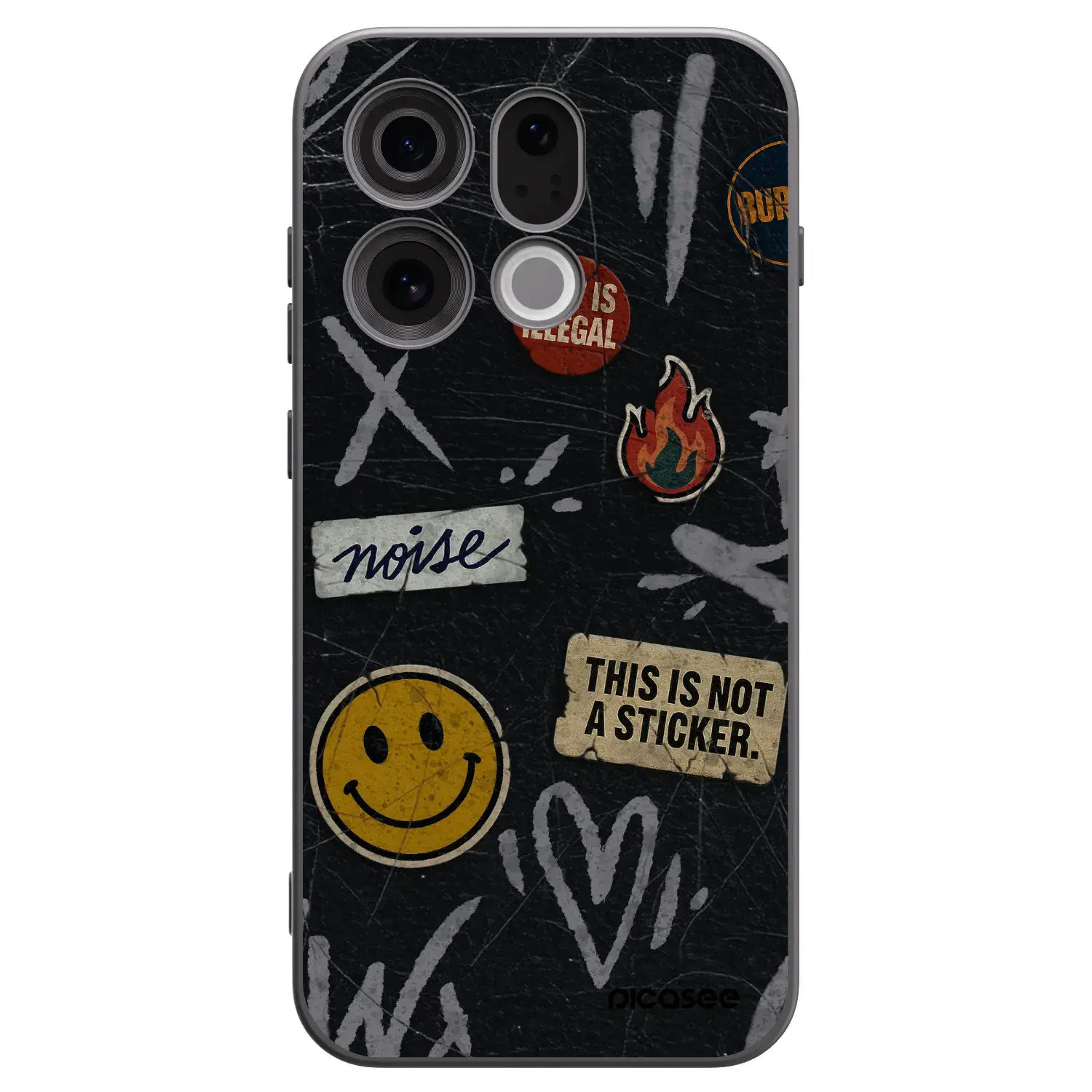 Silikonový černý obal pro OPPO Find X9 - STICKERS x TAGS