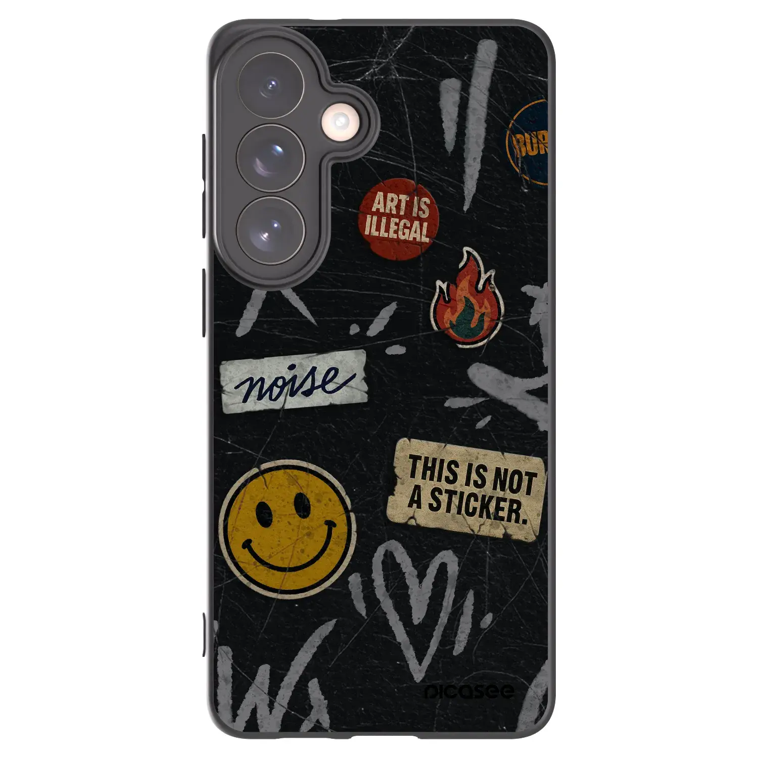 Silikonový černý obal pro Samsung Galaxy S26+ - STICKERS x TAGS