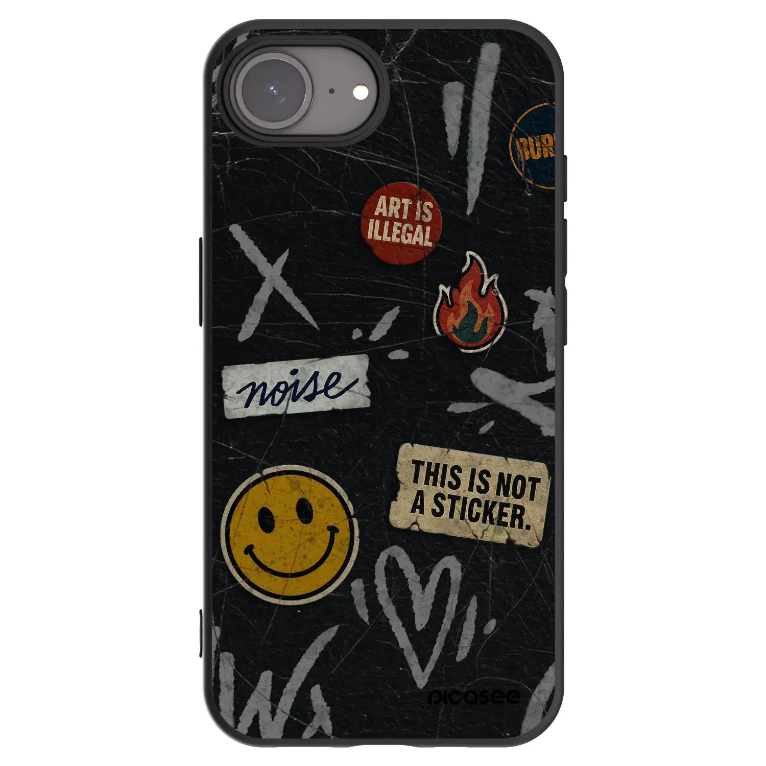 Silikonový černý obal pro Apple iPhone 17e - STICKERS x TAGS