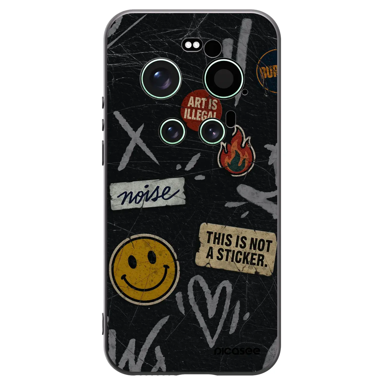 Silikonový černý obal pro Xiaomi 17 Ultra - STICKERS x TAGS
