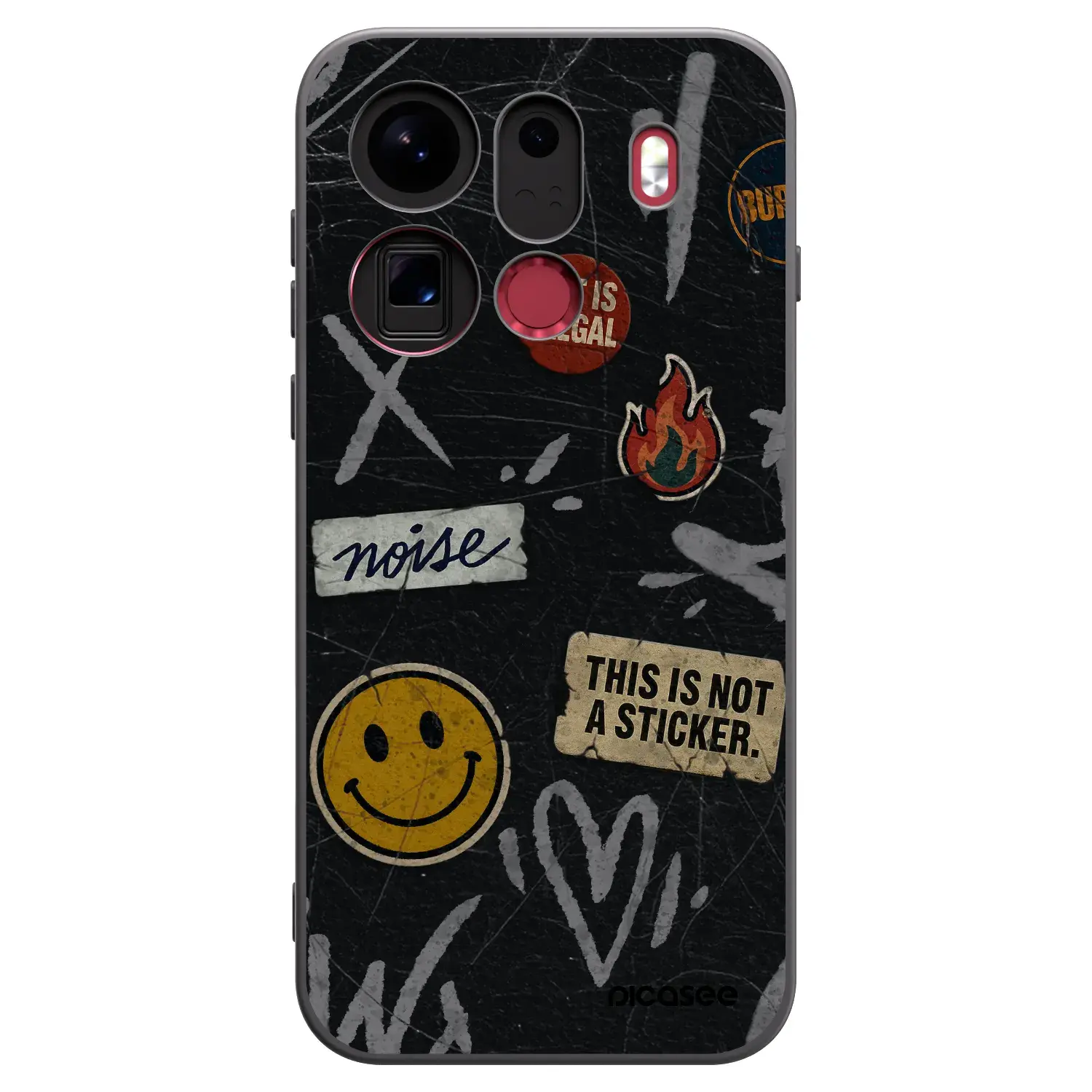 Silikonový černý obal pro OPPO Find X9 Pro - STICKERS x TAGS
