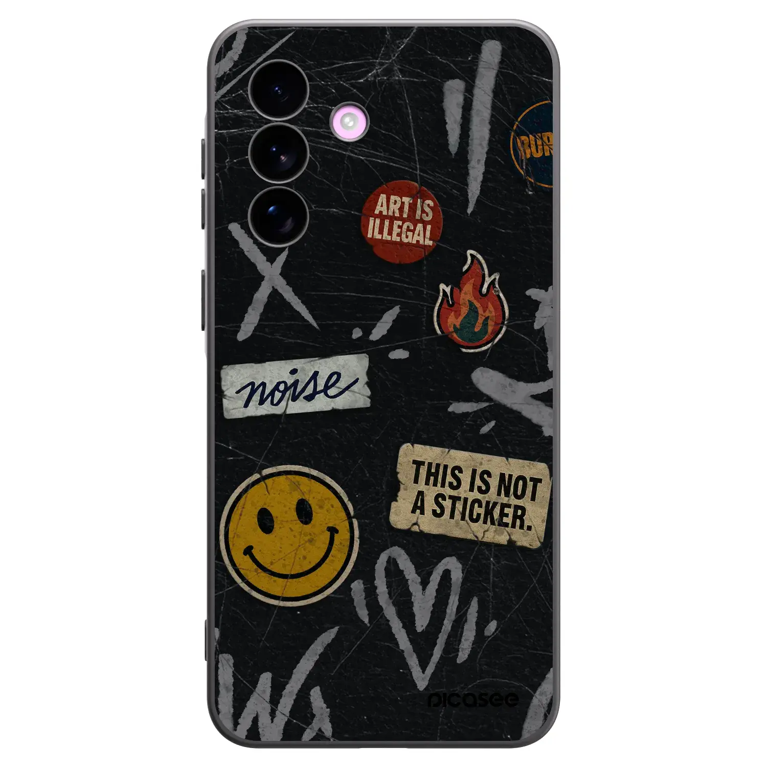Silikonový černý obal pro Samsung Galaxy A57 5G - STICKERS x TAGS