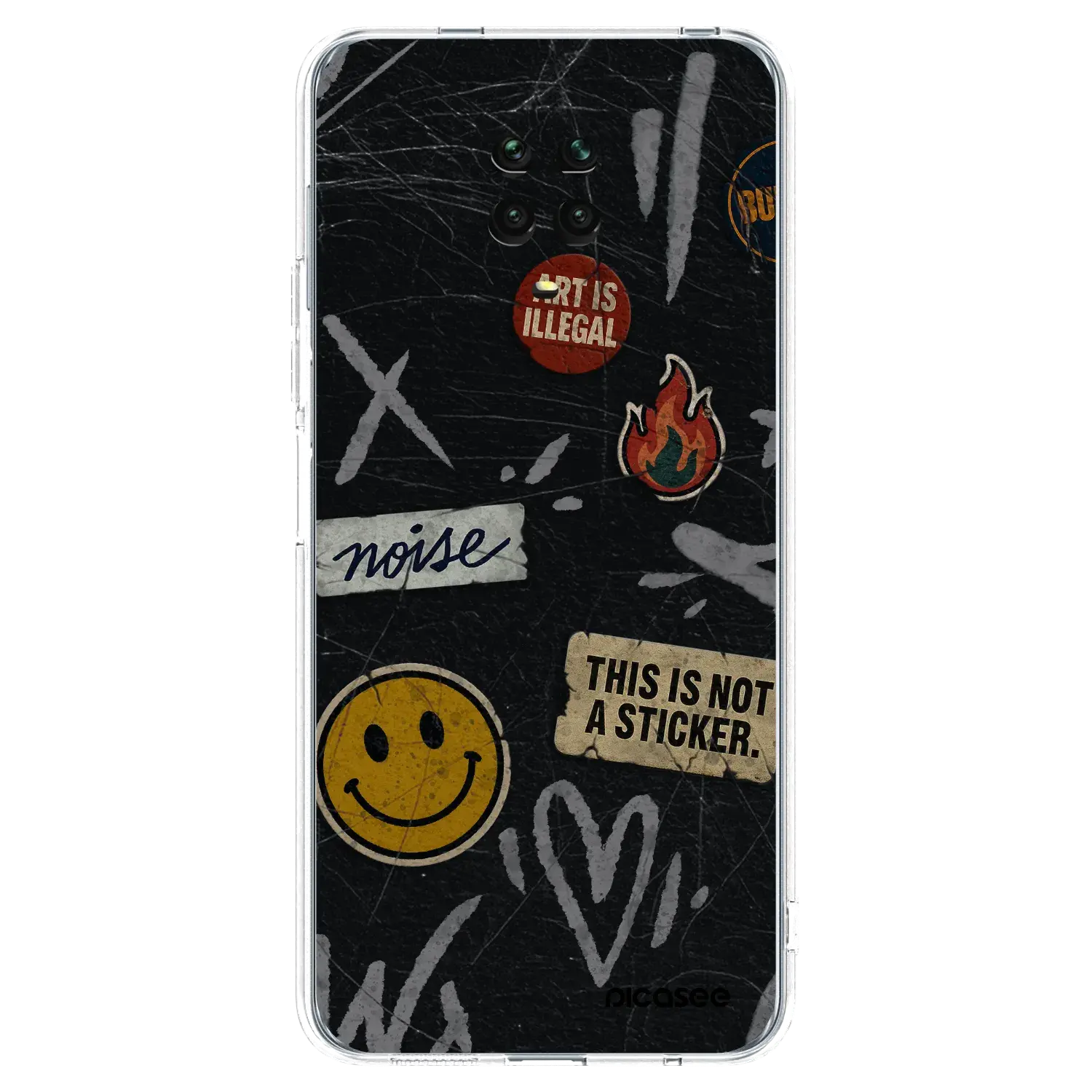 Silikonový průhledný obal pro Xiaomi Redmi Note 9S - STICKERS x TAGS