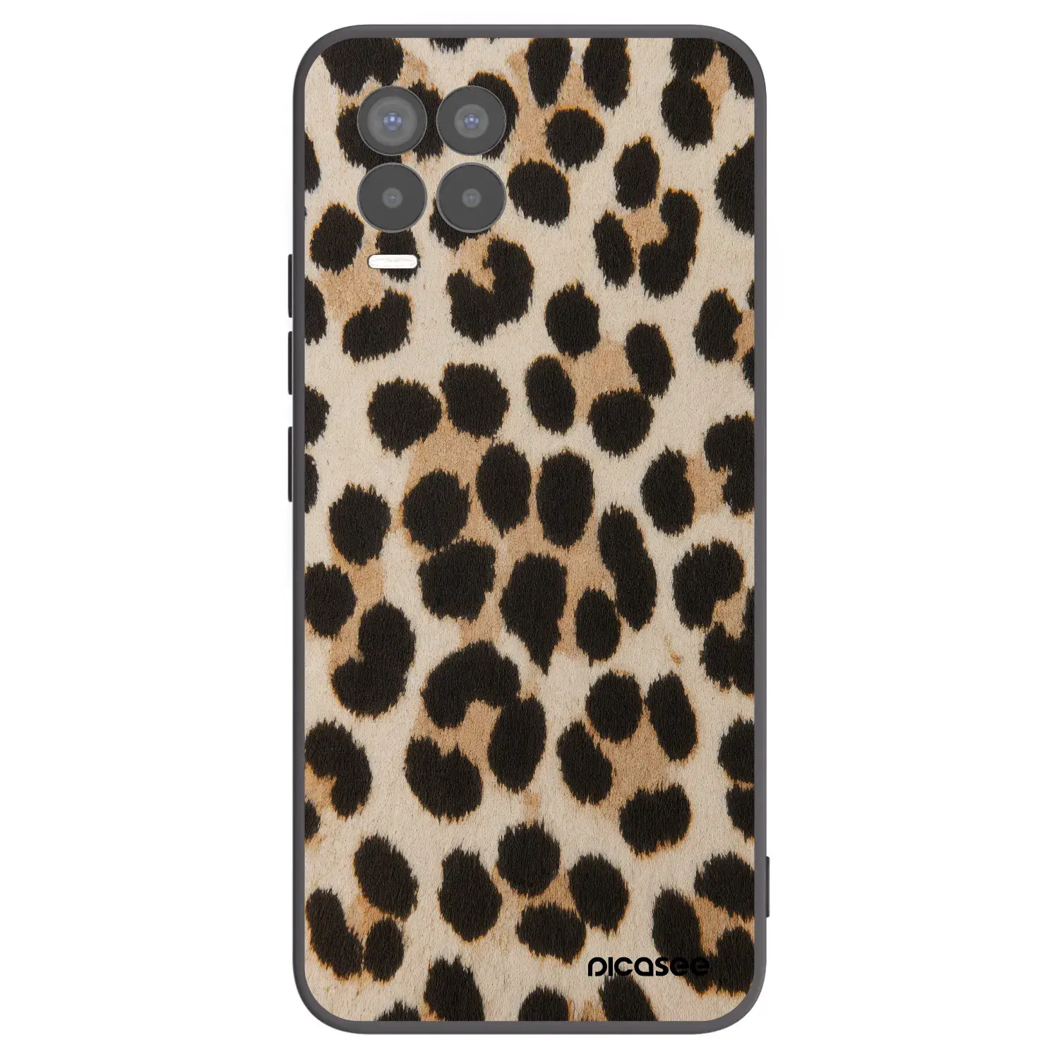 Silikonový černý obal pro Realme 8 Pro - Brown Tiger