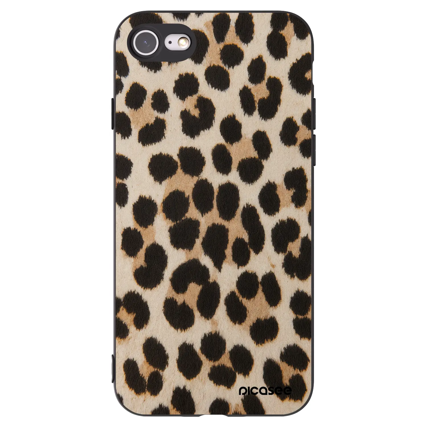 Silikonový černý obal pro Apple iPhone SE 2020 - Brown Tiger