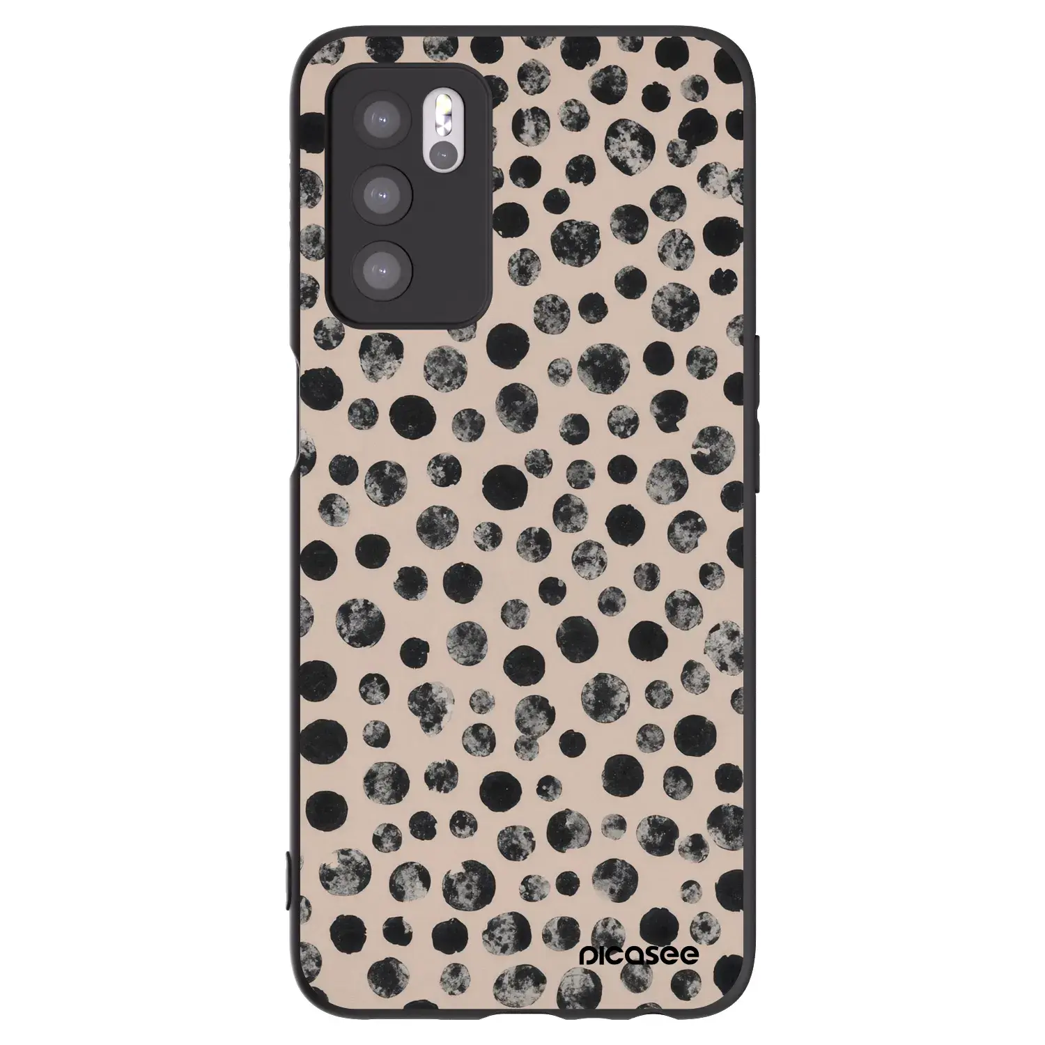 Silikonový černý obal pro OPPO A16s - Dots