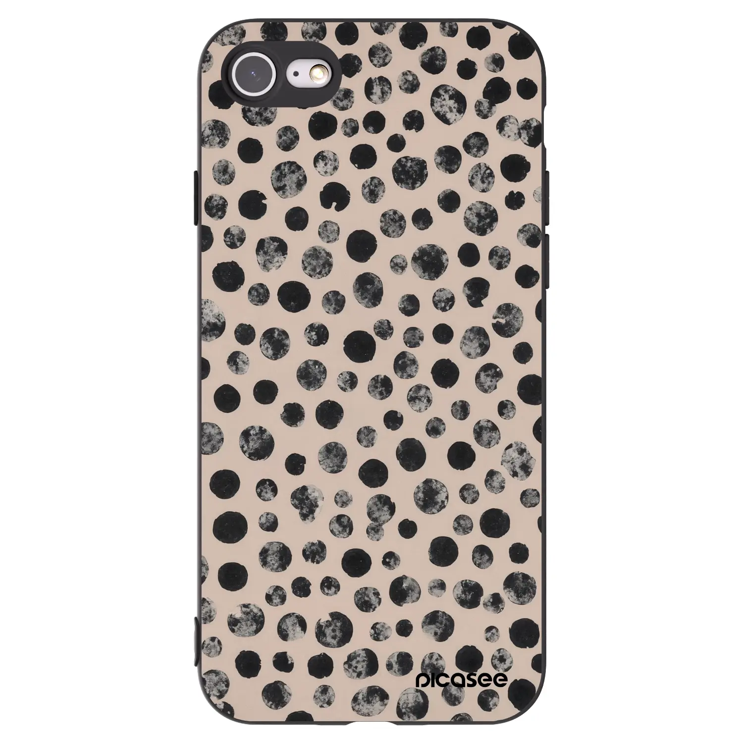 Silikonový černý obal pro Apple iPhone SE 2020 - Dots