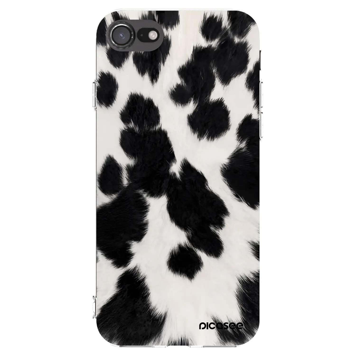 Silikonový průhledný obal pro Apple iPhone SE 2020 - Black Moo