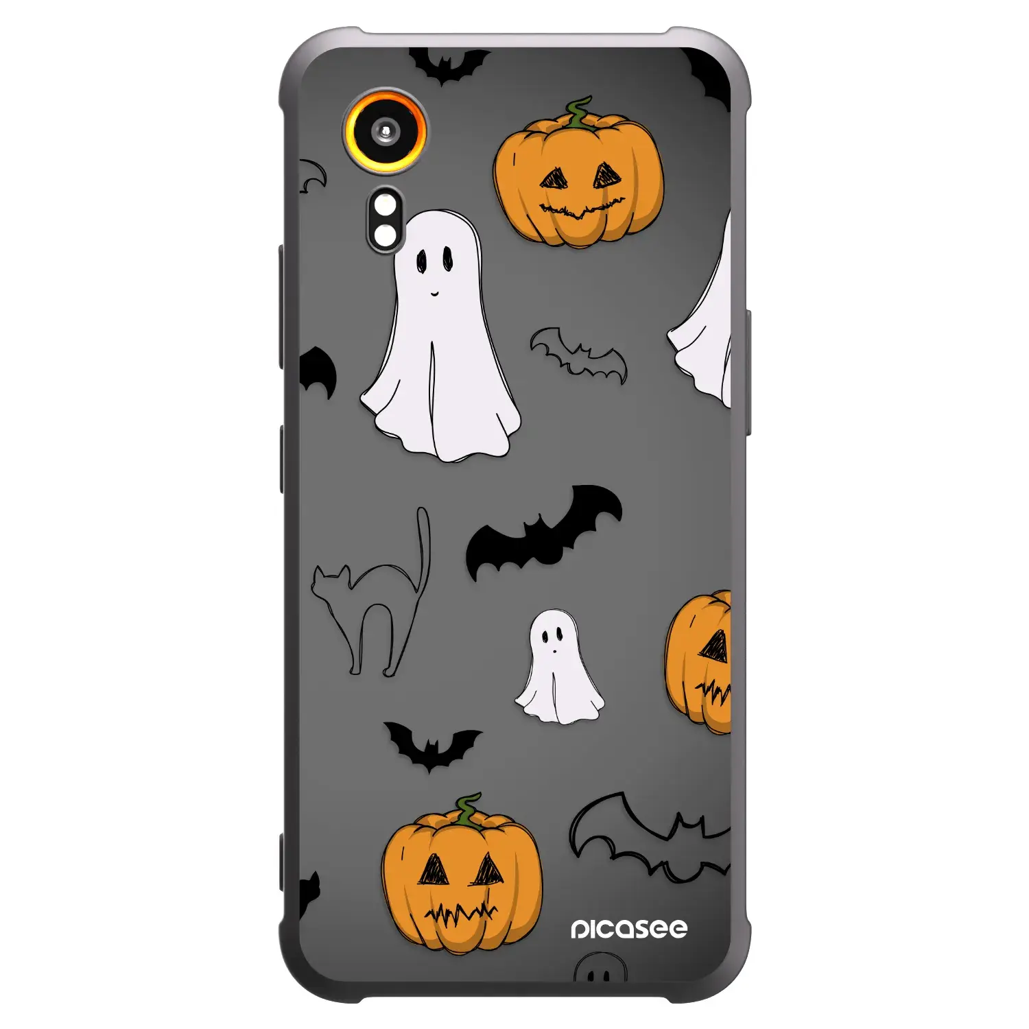Silikonový černý obal pro Samsung Galaxy XCover 7 - Spooky crew