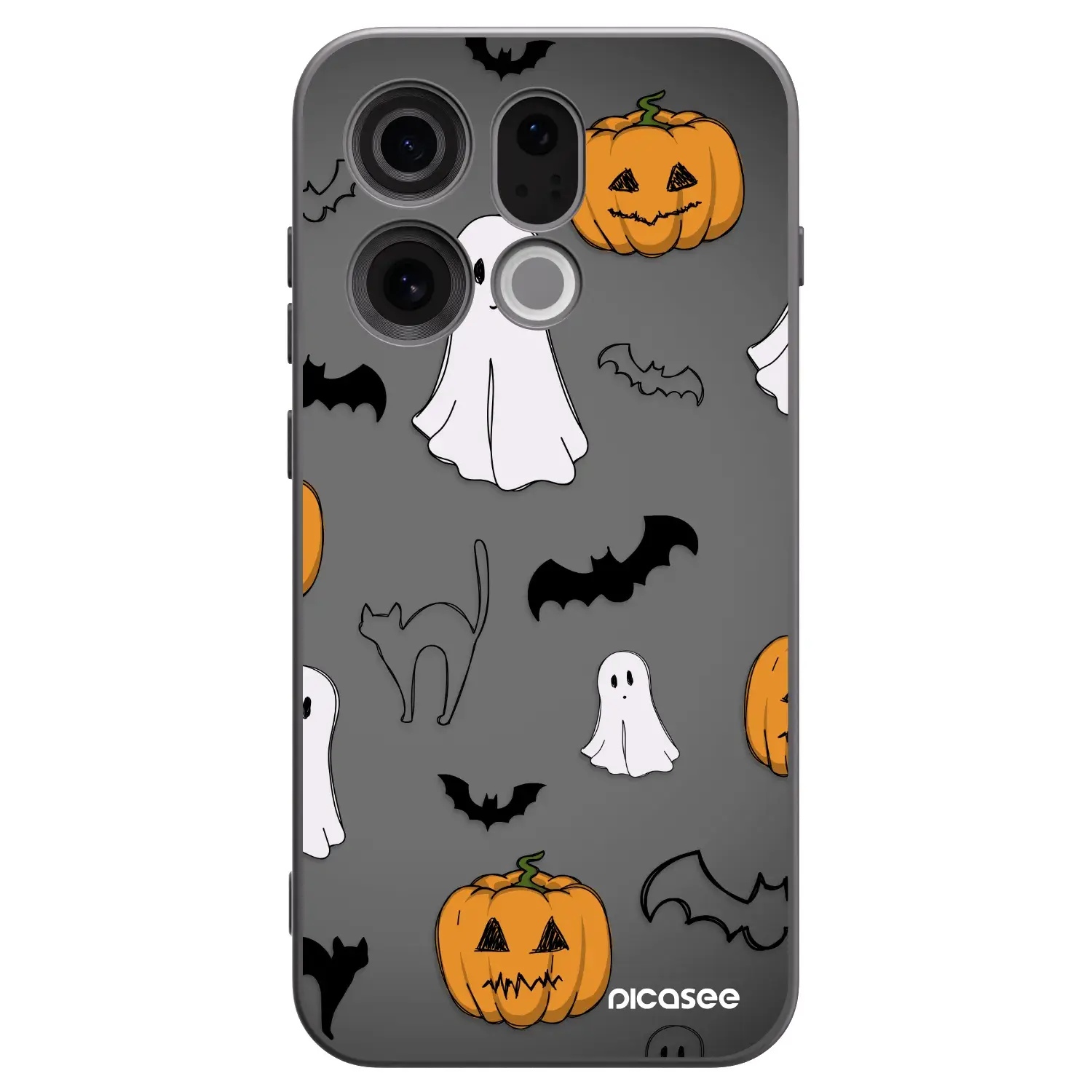 Silikonový černý obal pro OPPO Find X9 - Spooky crew