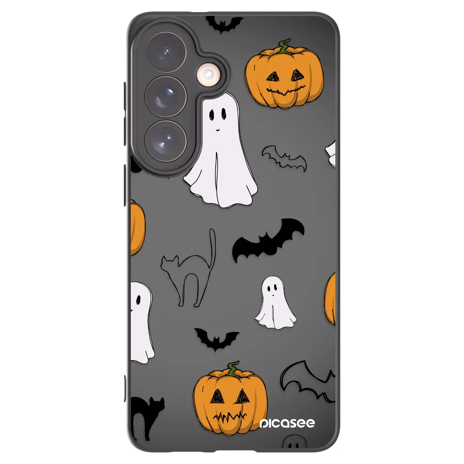 Silikonový černý obal pro Samsung Galaxy S26+ - Spooky crew