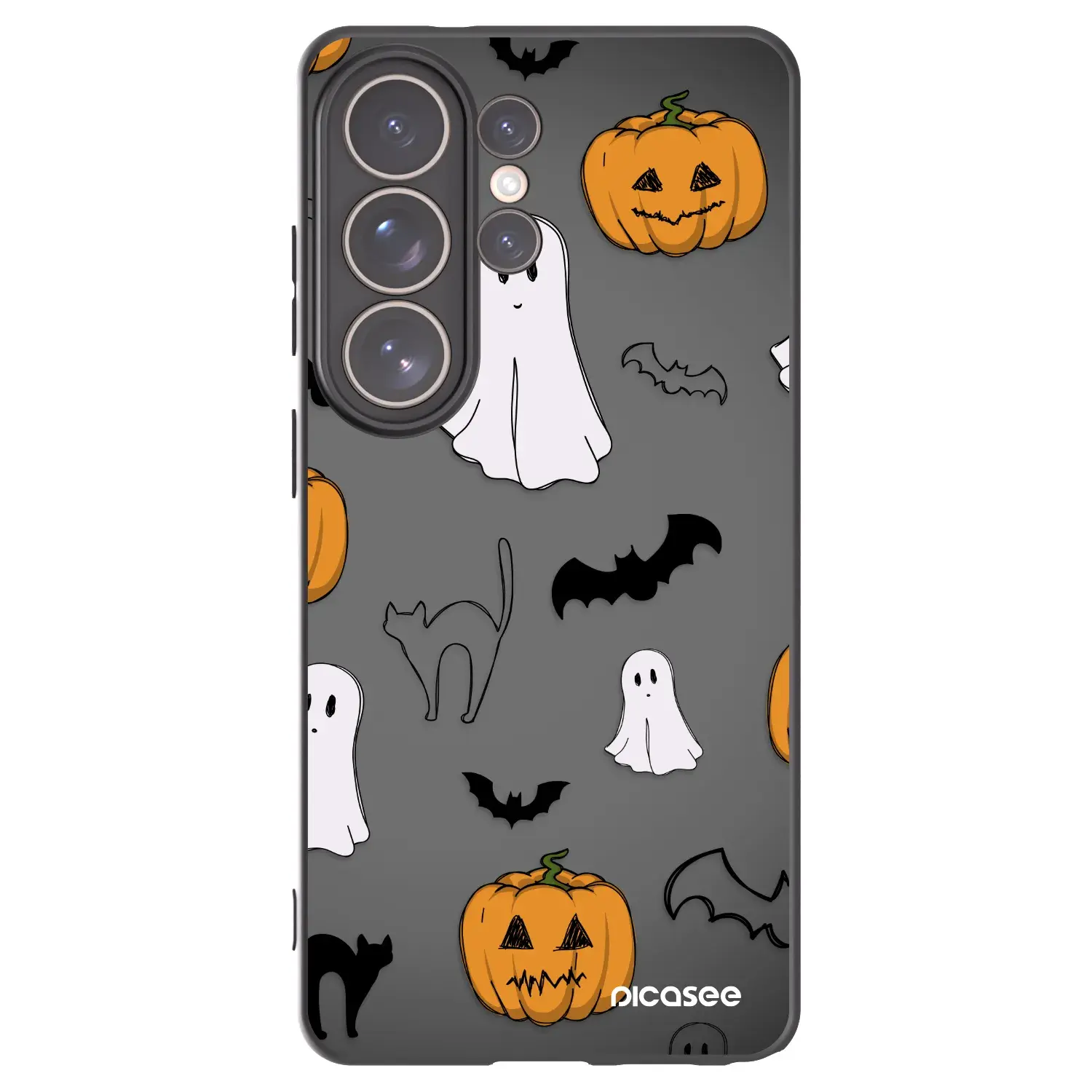 Silikonový černý obal pro Samsung Galaxy S26 Ultra - Spooky crew