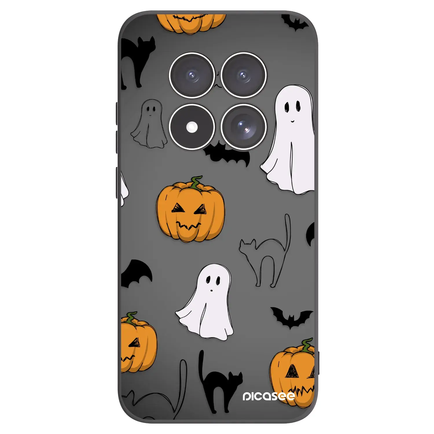 Silikonový černý obal pro Xiaomi Redmi Note 15 Pro 5G - Spooky crew