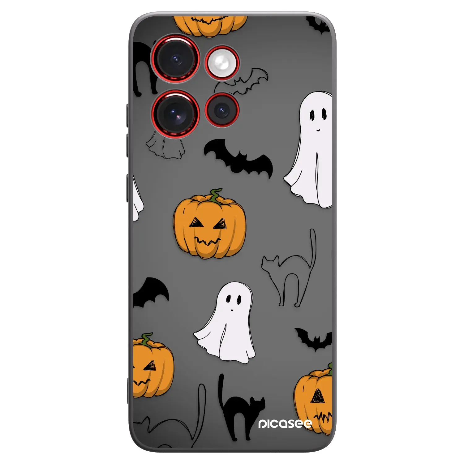 Silikonový černý obal pro Motorola Edge 60 Neo 5G - Spooky crew