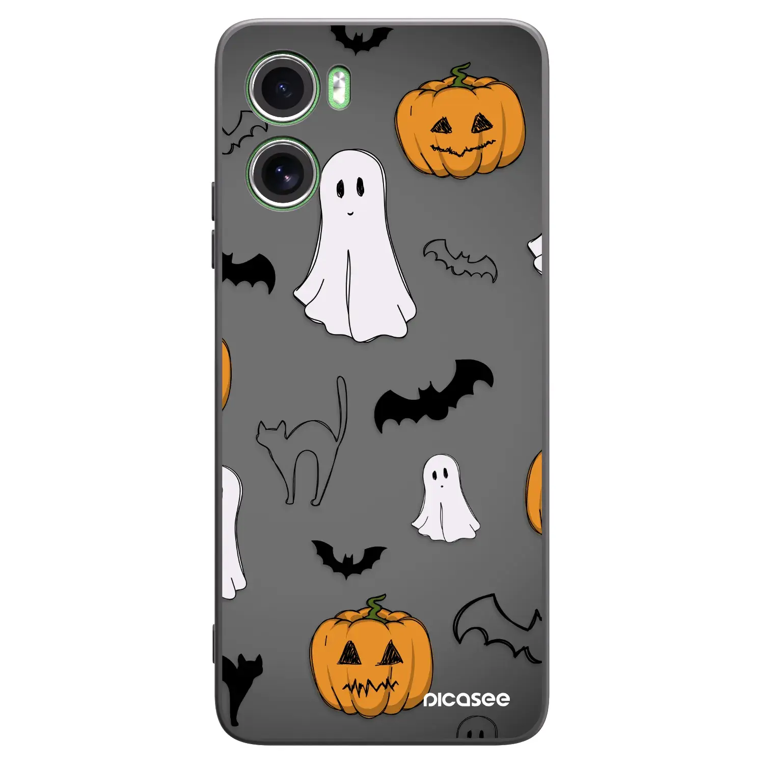 Silikonový černý obal pro Motorola Moto G06 - Spooky crew