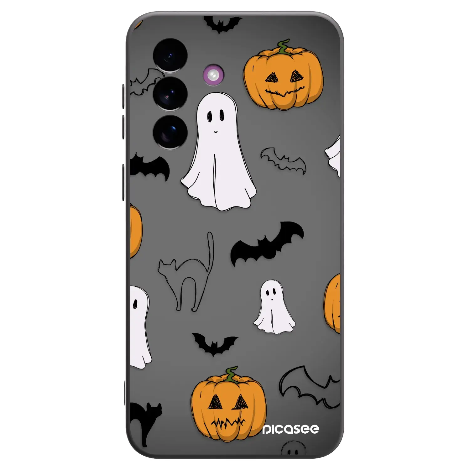 Silikonový černý obal pro Samsung Galaxy A37 - Spooky crew