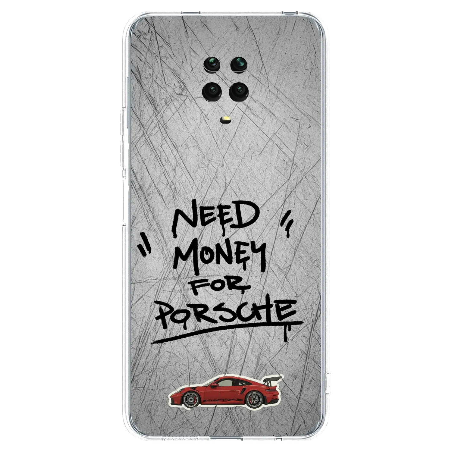 Silikonový průhledný obal pro Xiaomi Redmi Note 9S - Grey Drift