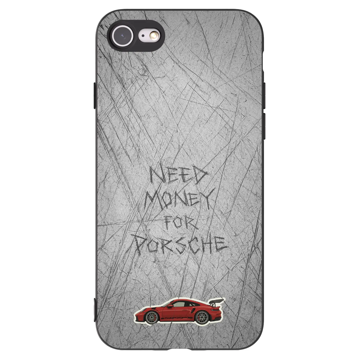 Silikonový černý obal pro Apple iPhone SE 2020 - Garage Scratch