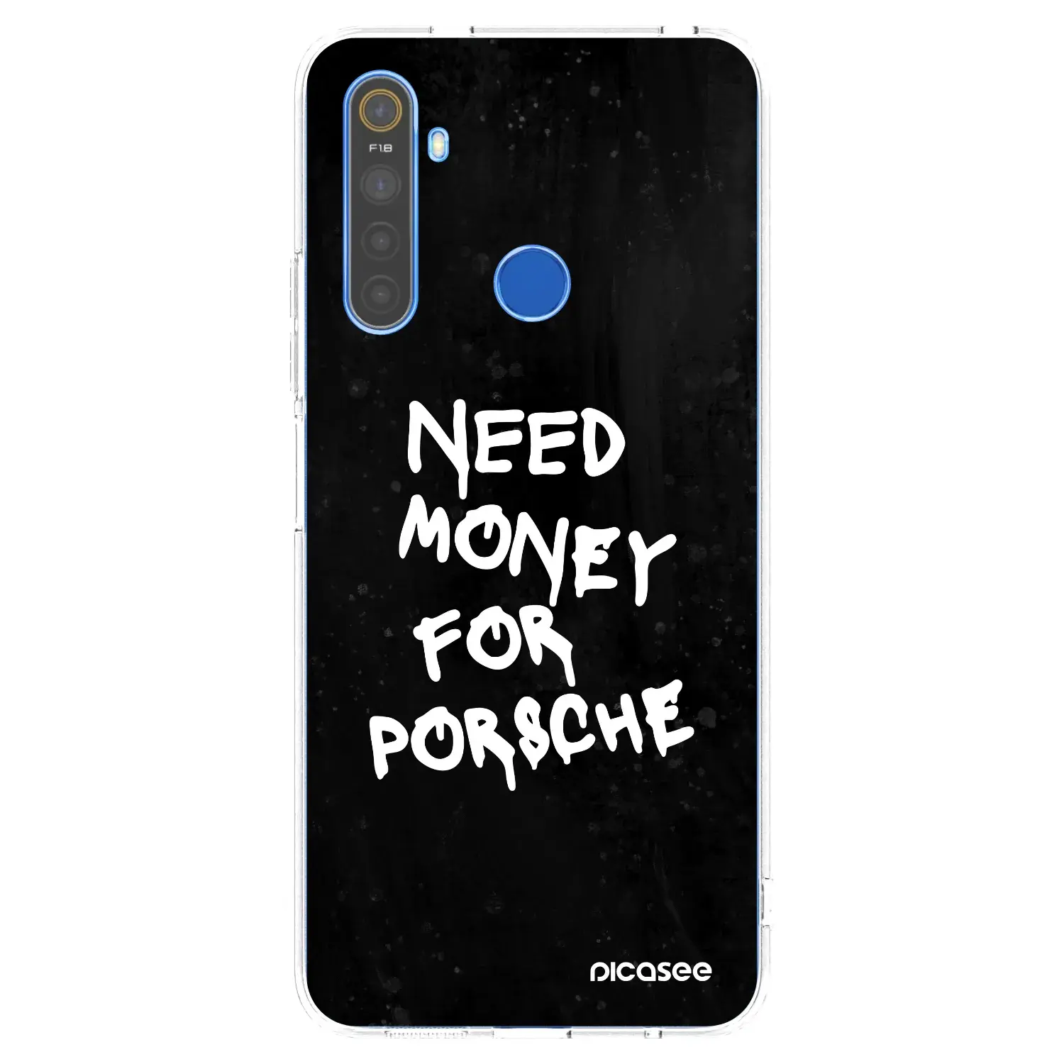 Silikonový průhledný obal pro Realme 5 - Black Dollar