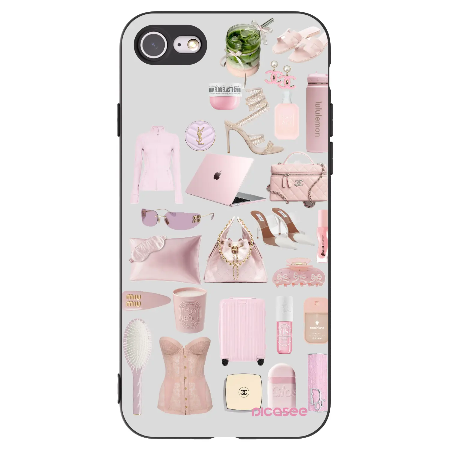Silikonový černý obal pro Apple iPhone SE 2020 - Glam Babe