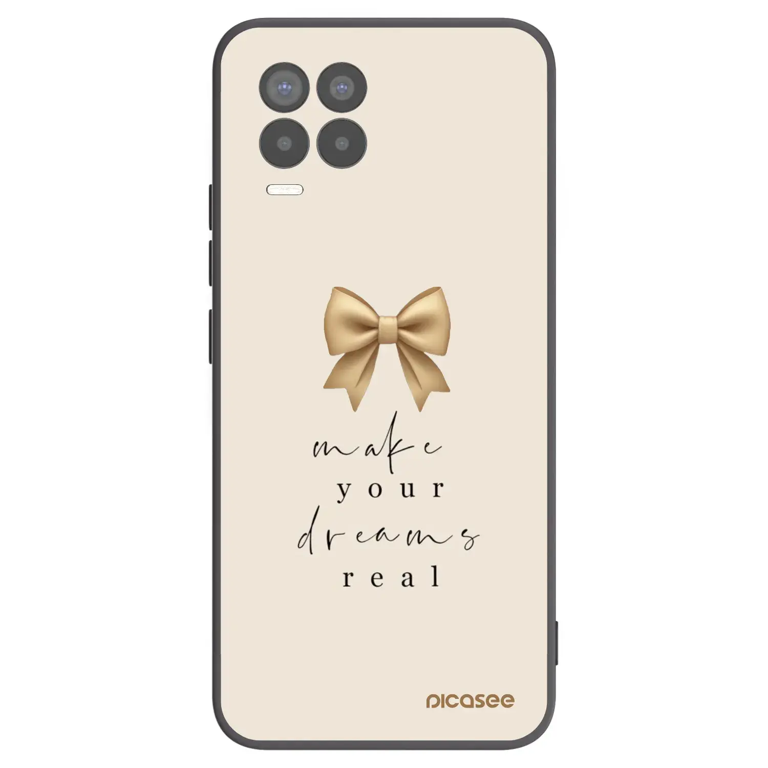 Silikonový černý obal pro Realme 8 Pro - Golden Dream