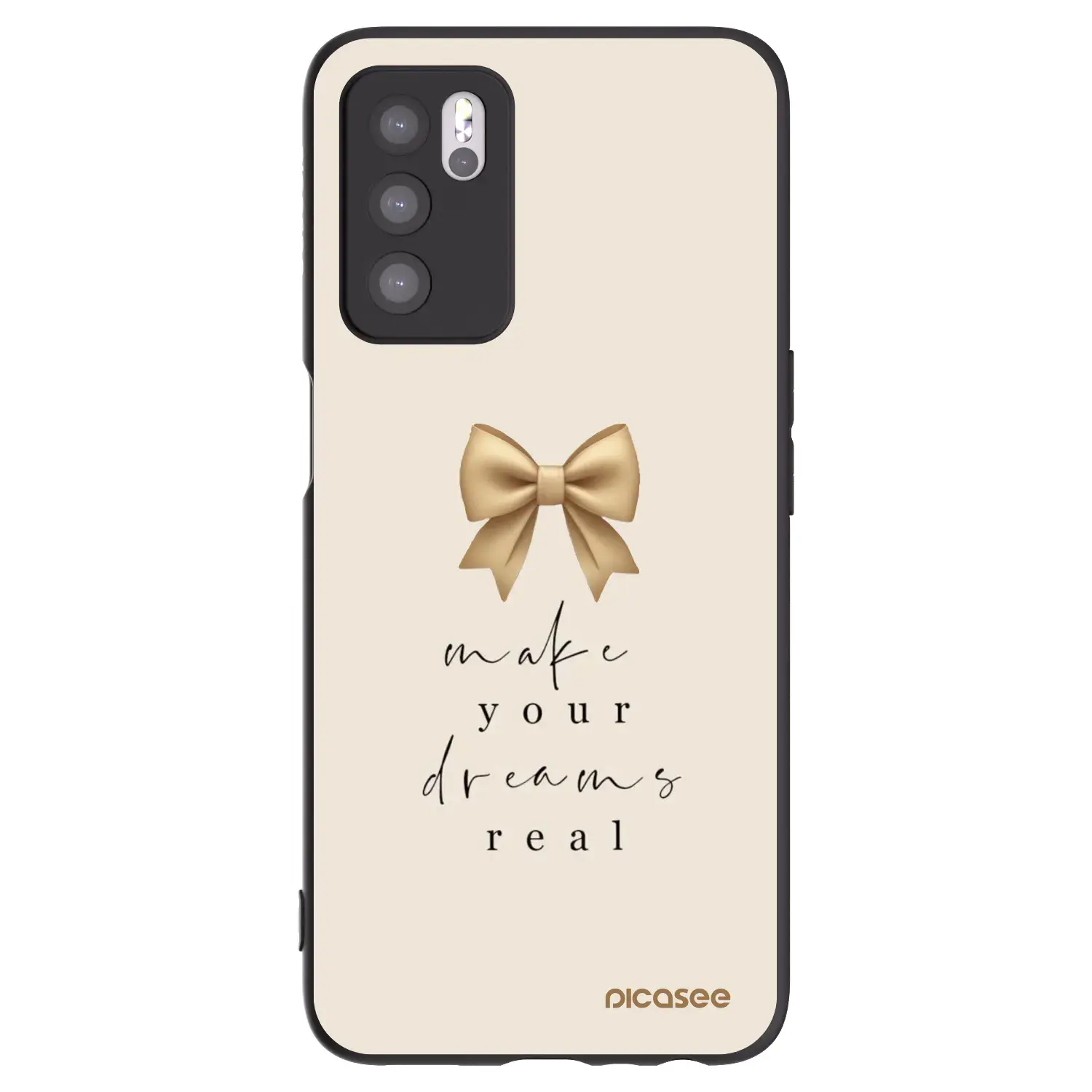Silikonový černý obal pro OPPO A16s - Golden Dream