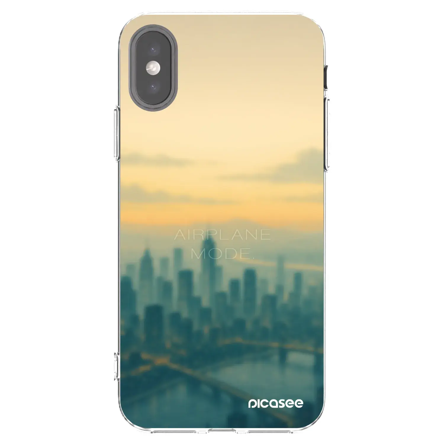 Silikonový průhledný obal pro Apple iPhone X/XS - Airplane mode