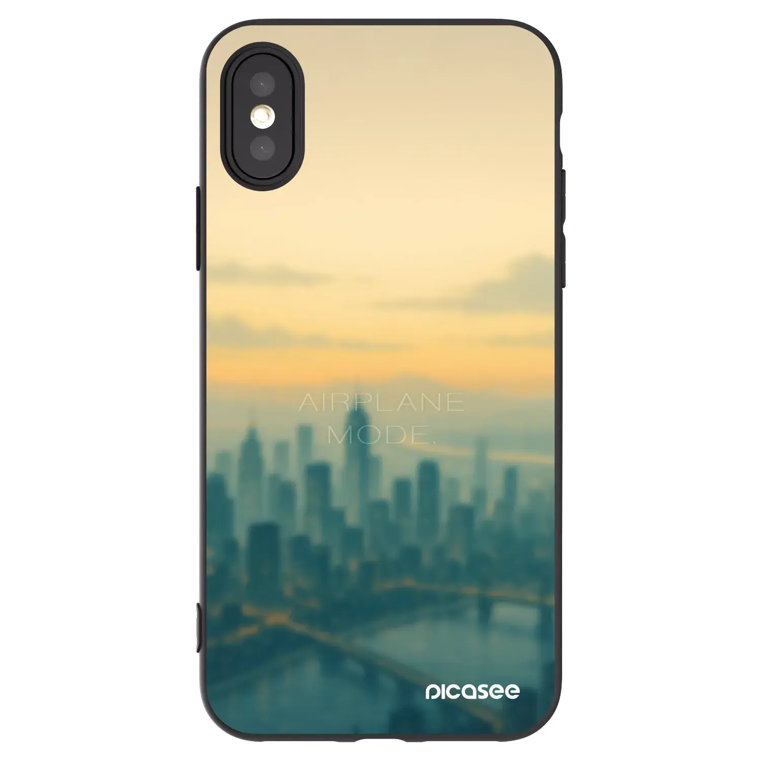 Silikonový černý obal pro Apple iPhone X/XS - Airplane mode