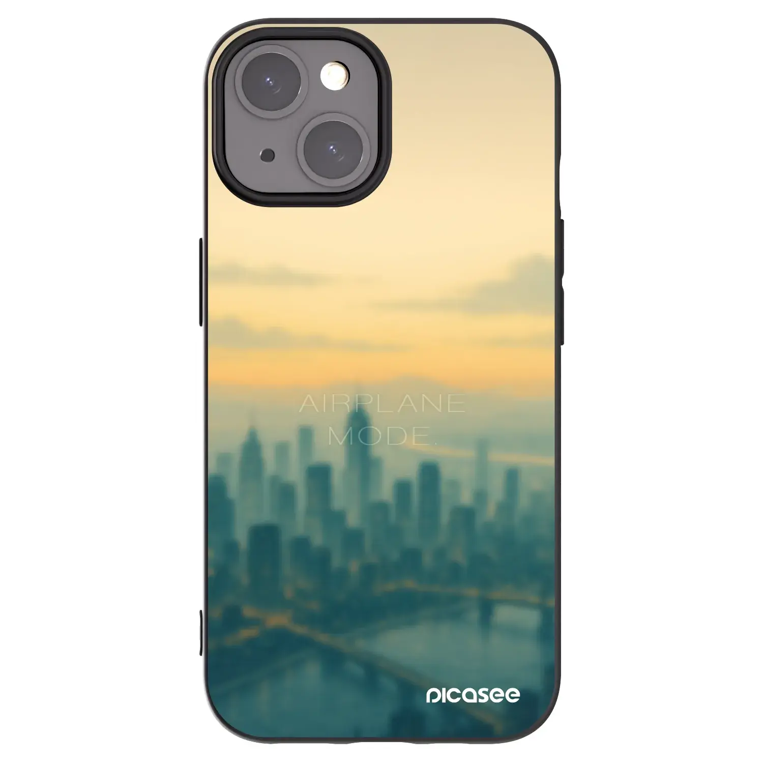 Silikonový černý obal pro Apple iPhone 15 - Airplane mode