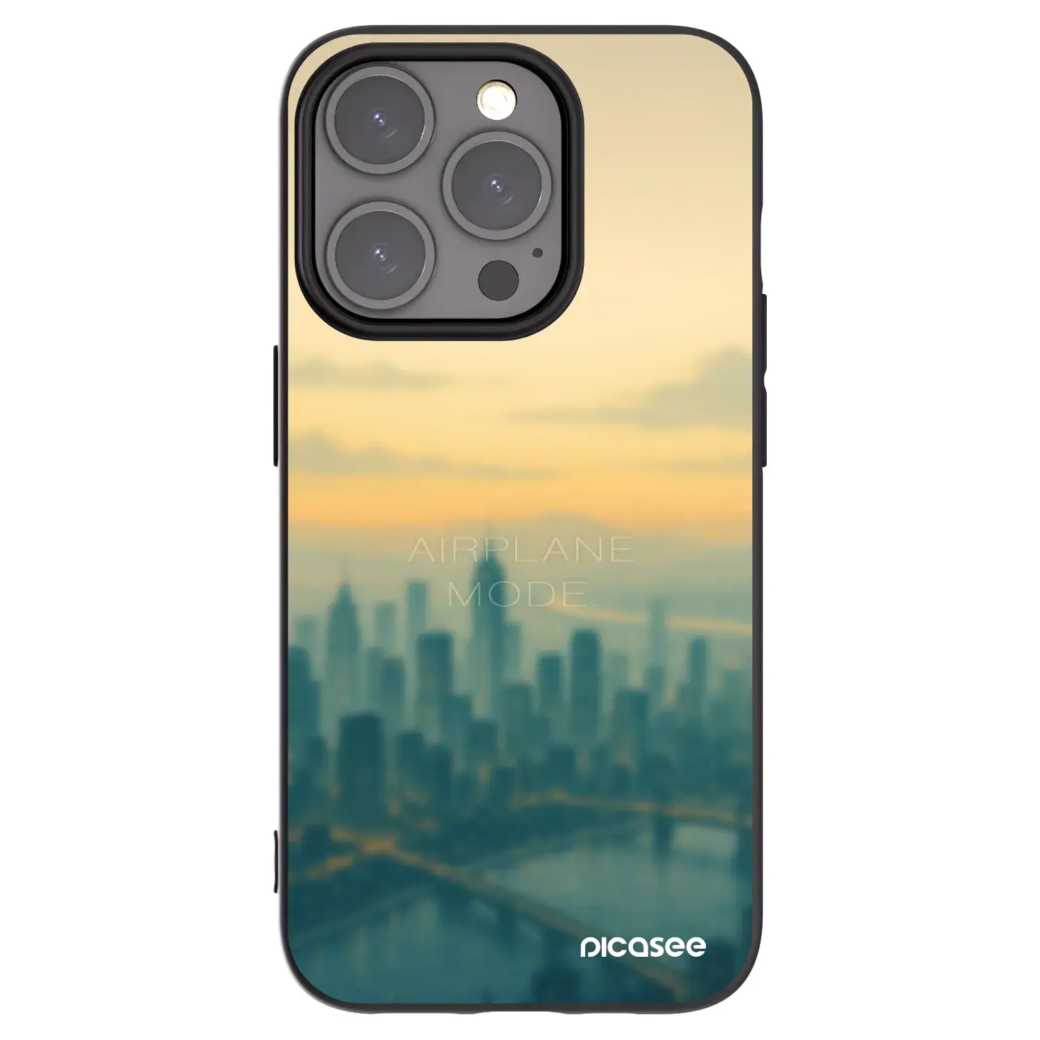 Silikonový černý obal pro Apple iPhone 15 Pro - Airplane mode