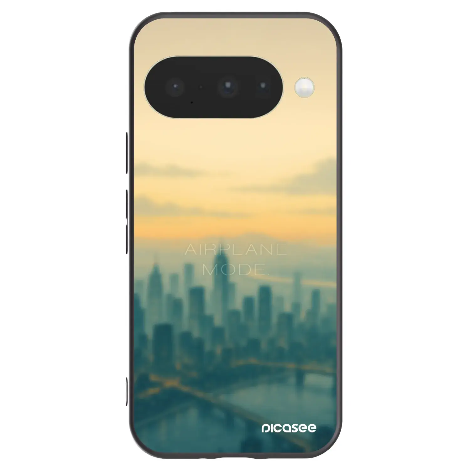 Silikonový černý obal pro Google Pixel 10 - Airplane mode