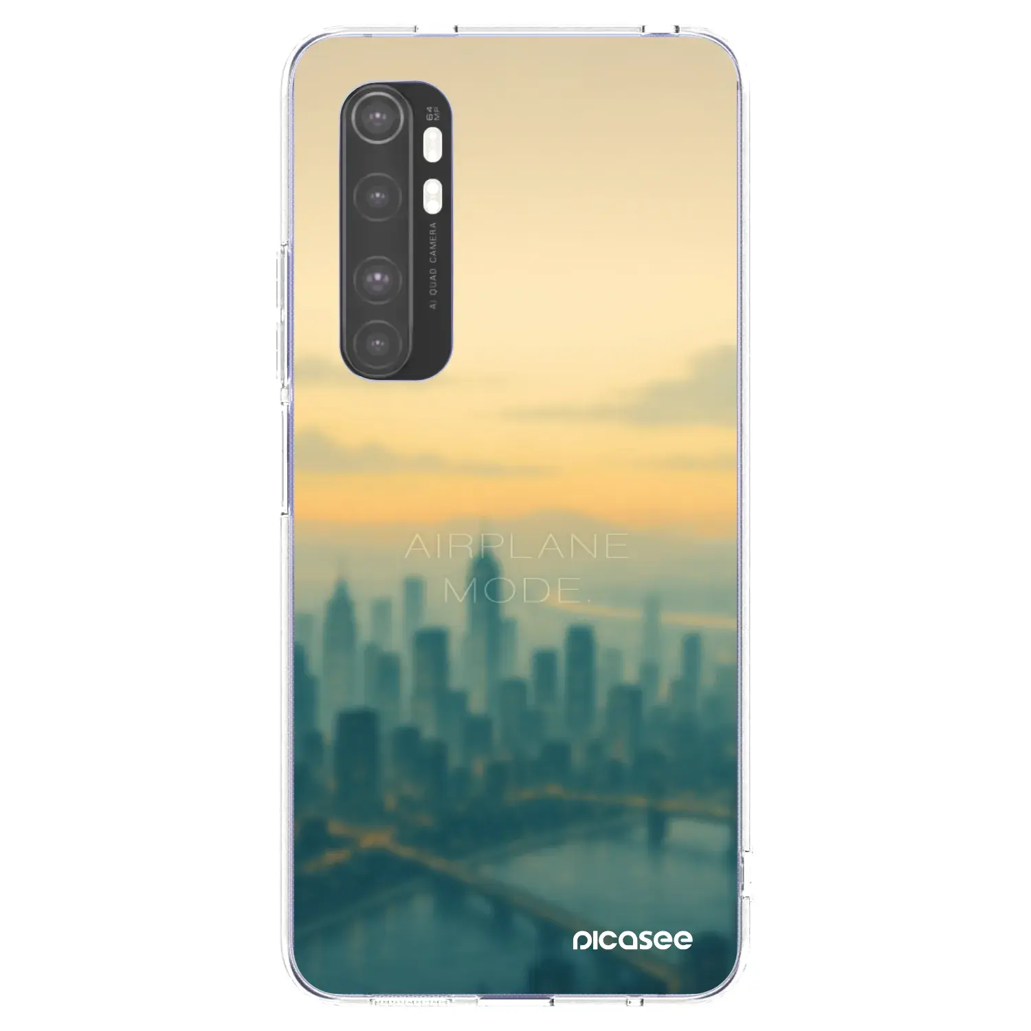 Silikonový průhledný obal pro Xiaomi Mi Note 10 Lite - Airplane mode