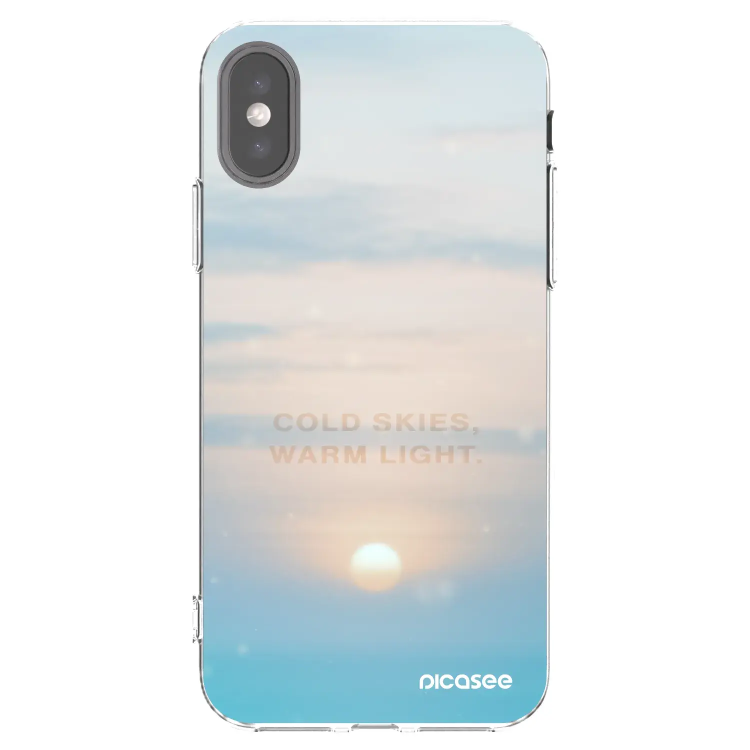 Silikonový průhledný obal pro Apple iPhone X/XS - COLD SKIES