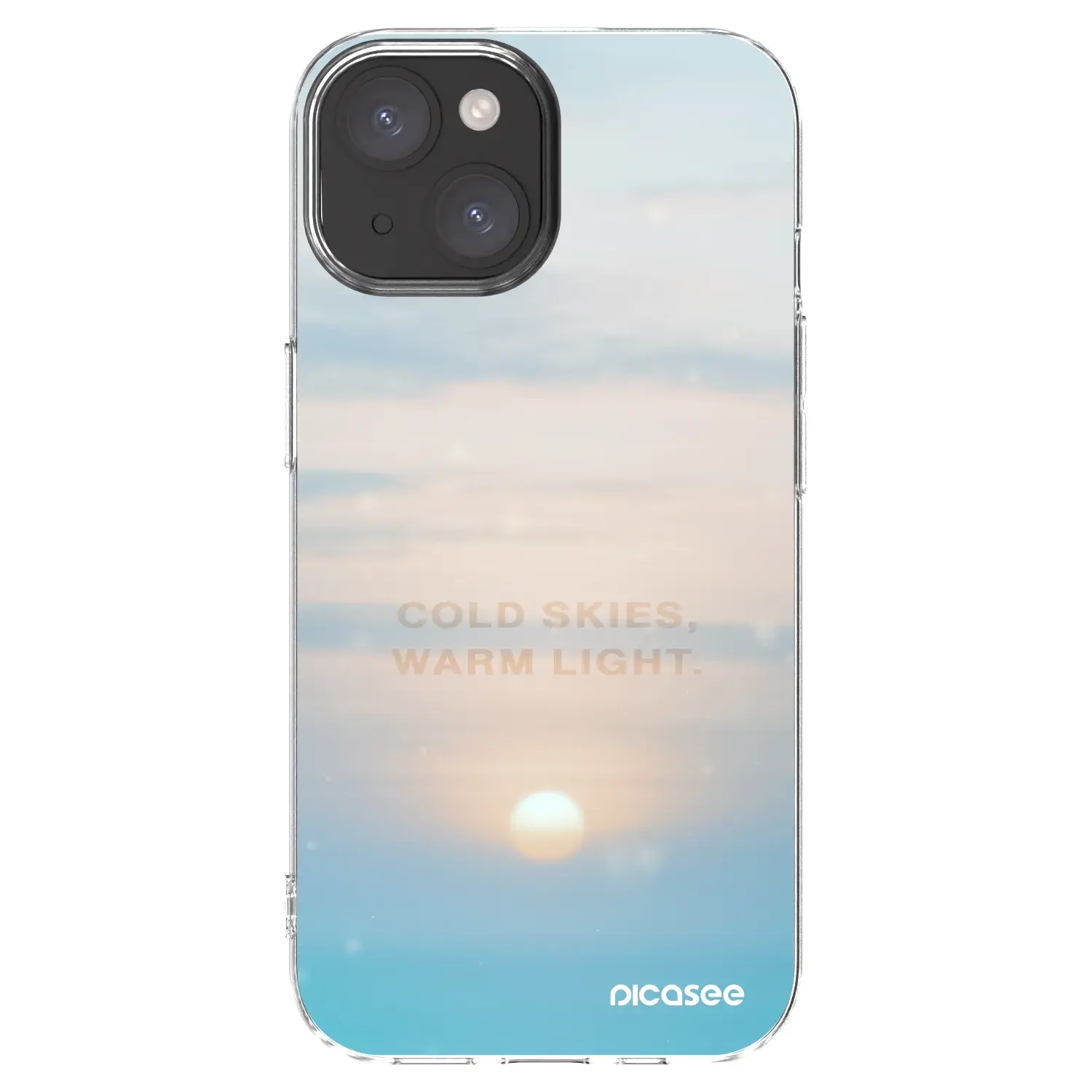 Silikonový průhledný obal pro Apple iPhone 15 - COLD SKIES