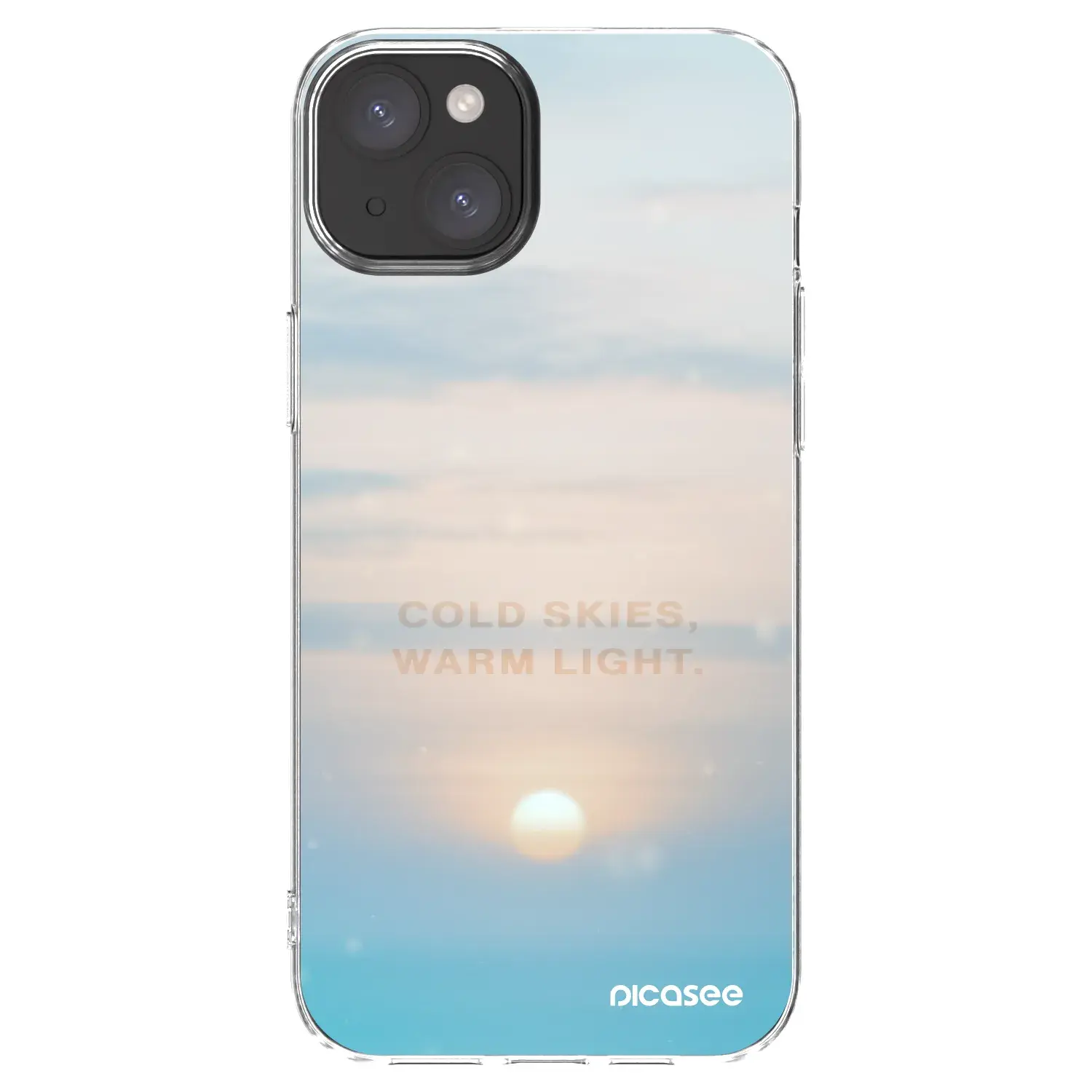 Silikonový průhledný obal pro Apple iPhone 15 Plus - COLD SKIES