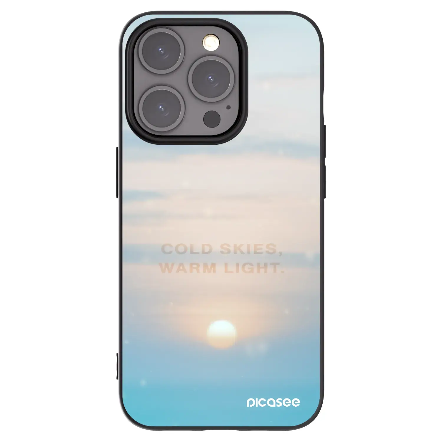 Silikonový černý obal pro Apple iPhone 15 Pro - COLD SKIES