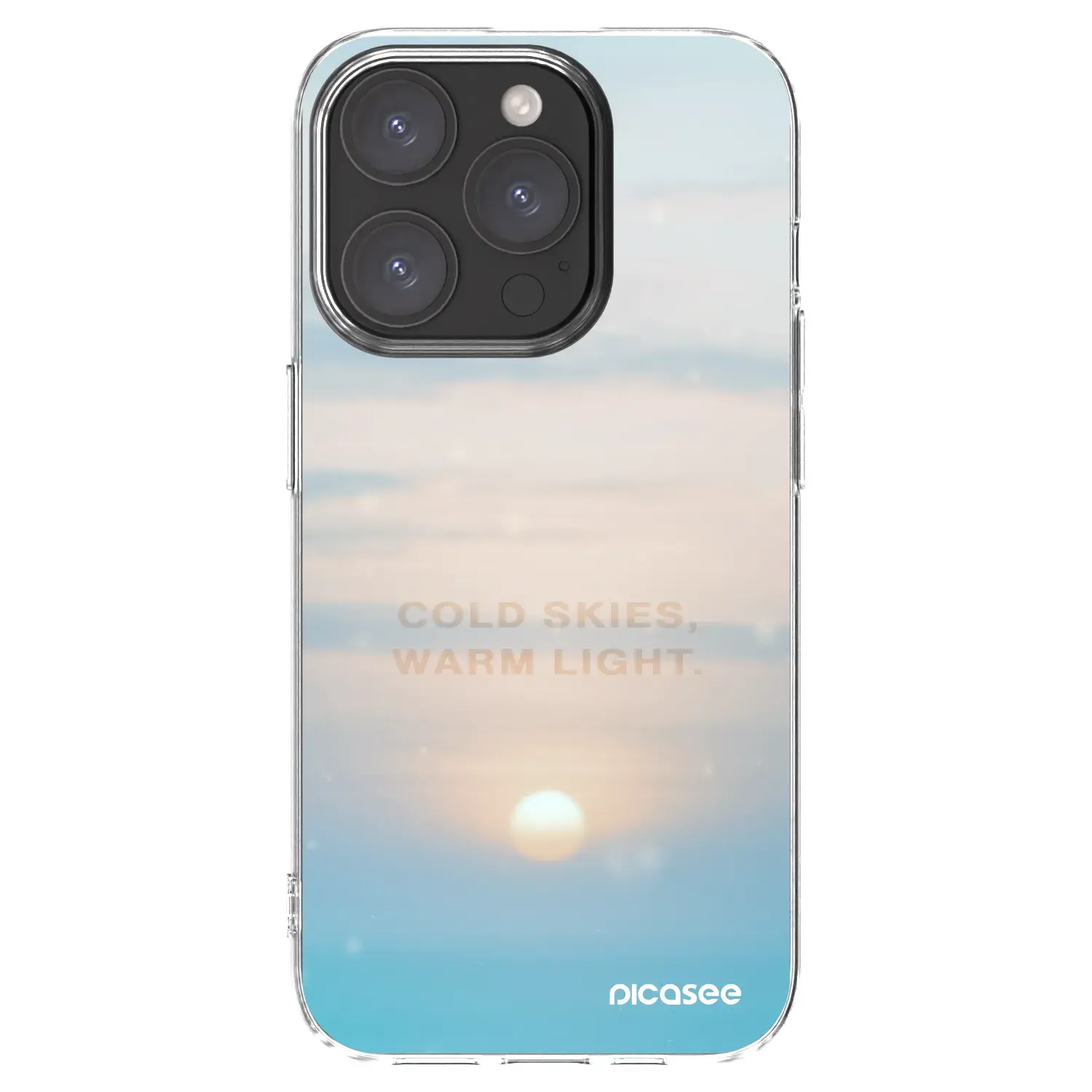 Silikonový průhledný obal pro Apple iPhone 15 Pro - COLD SKIES