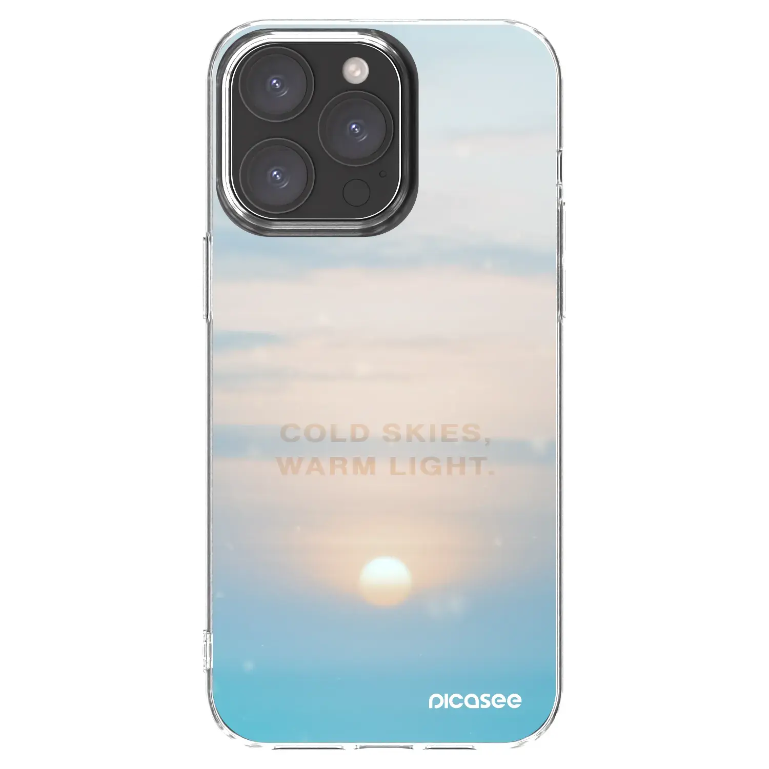Silikonový průhledný obal pro Apple iPhone 15 Pro Max - COLD SKIES
