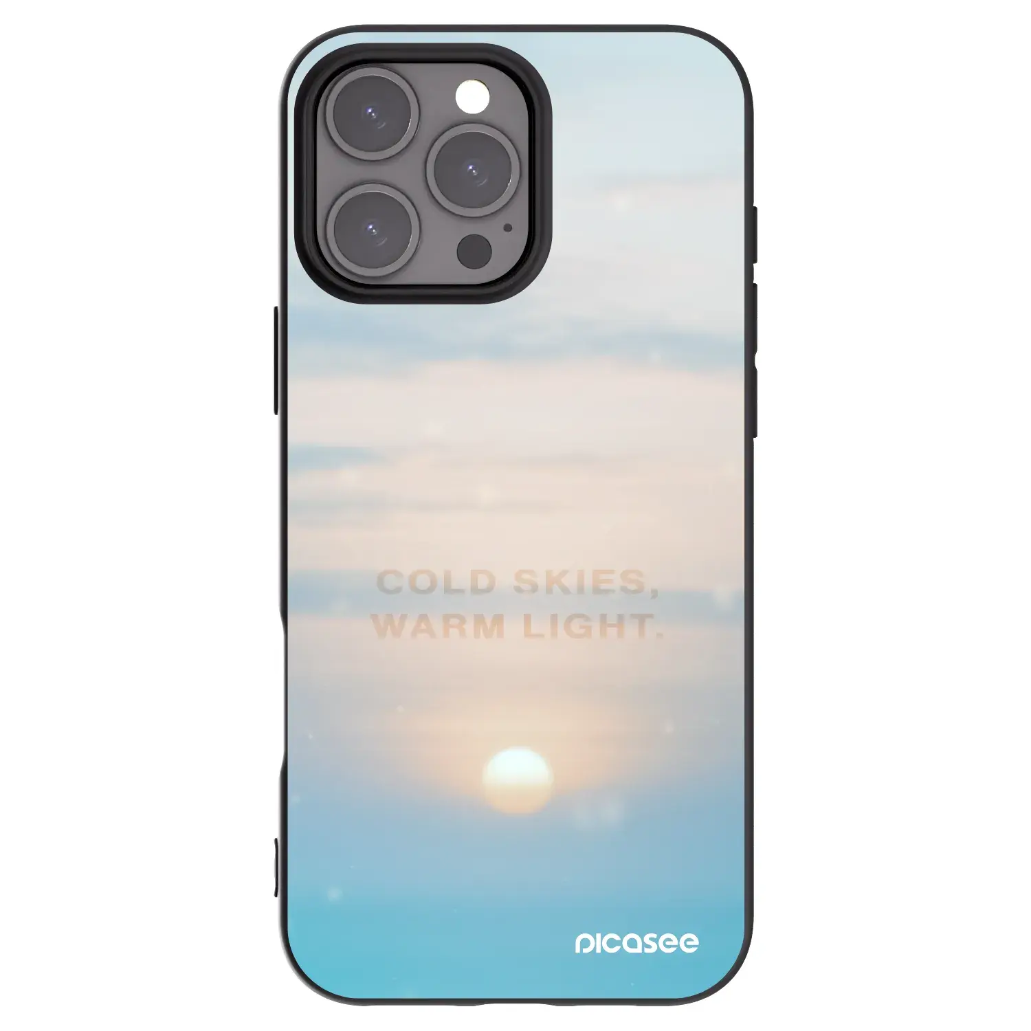 Silikonový černý obal pro Apple iPhone 16 Pro Max - COLD SKIES