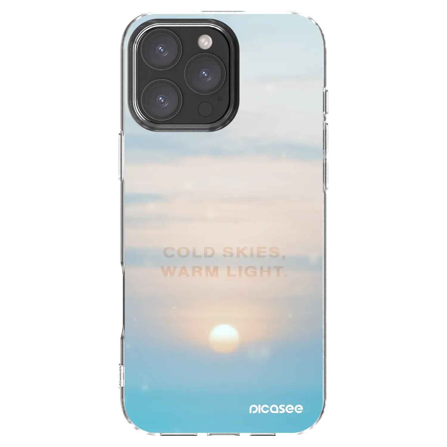 Silikonový průhledný obal pro Apple iPhone 16 Pro Max - COLD SKIES